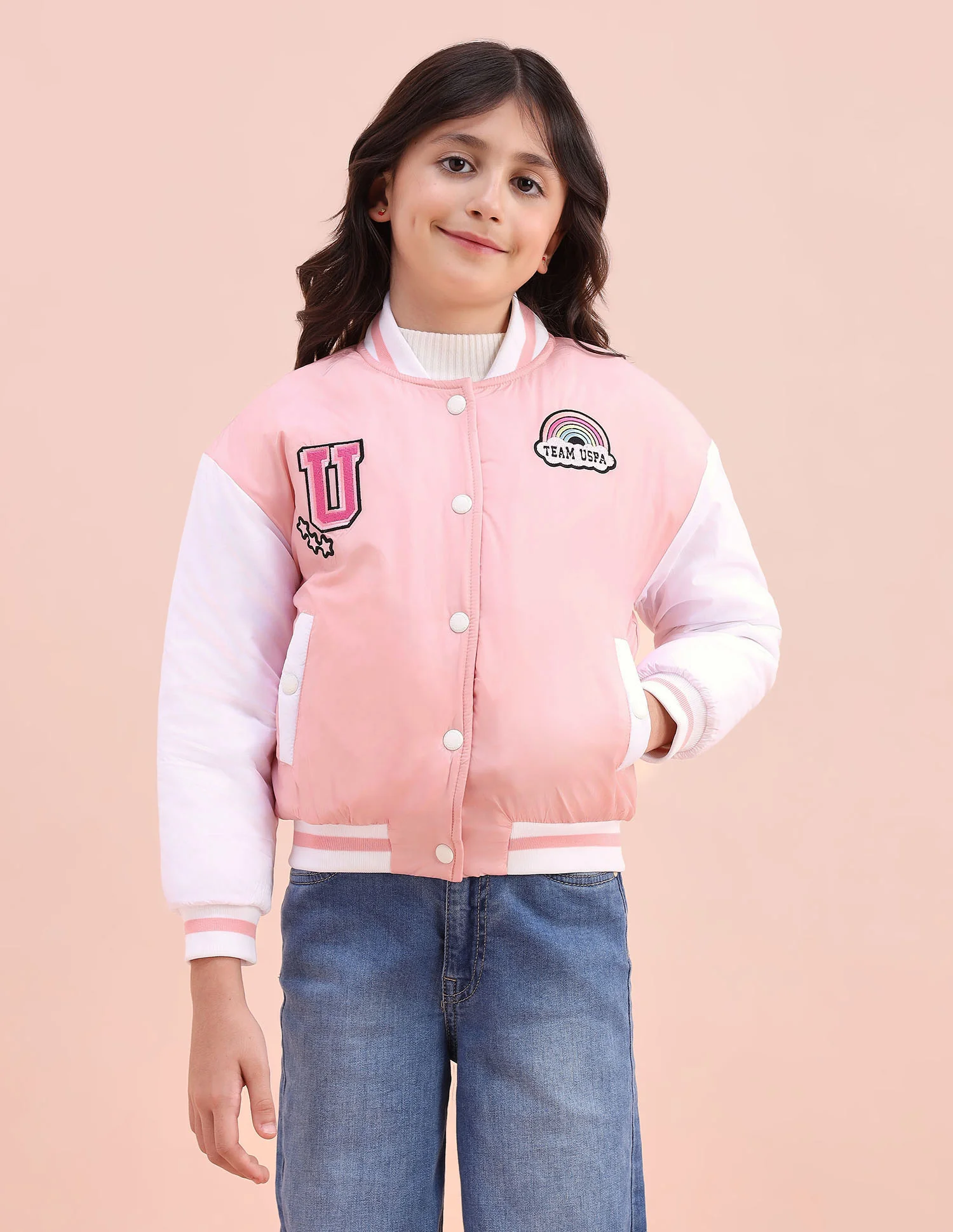 Colourblocked Regular Fit Varsity Jacket - Image 7