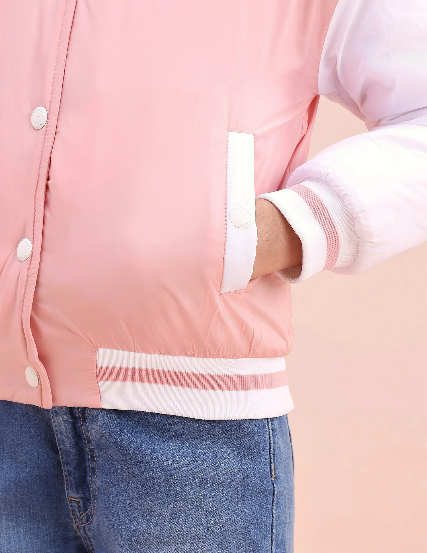 Colourblocked Regular Fit Varsity Jacket - Image 9