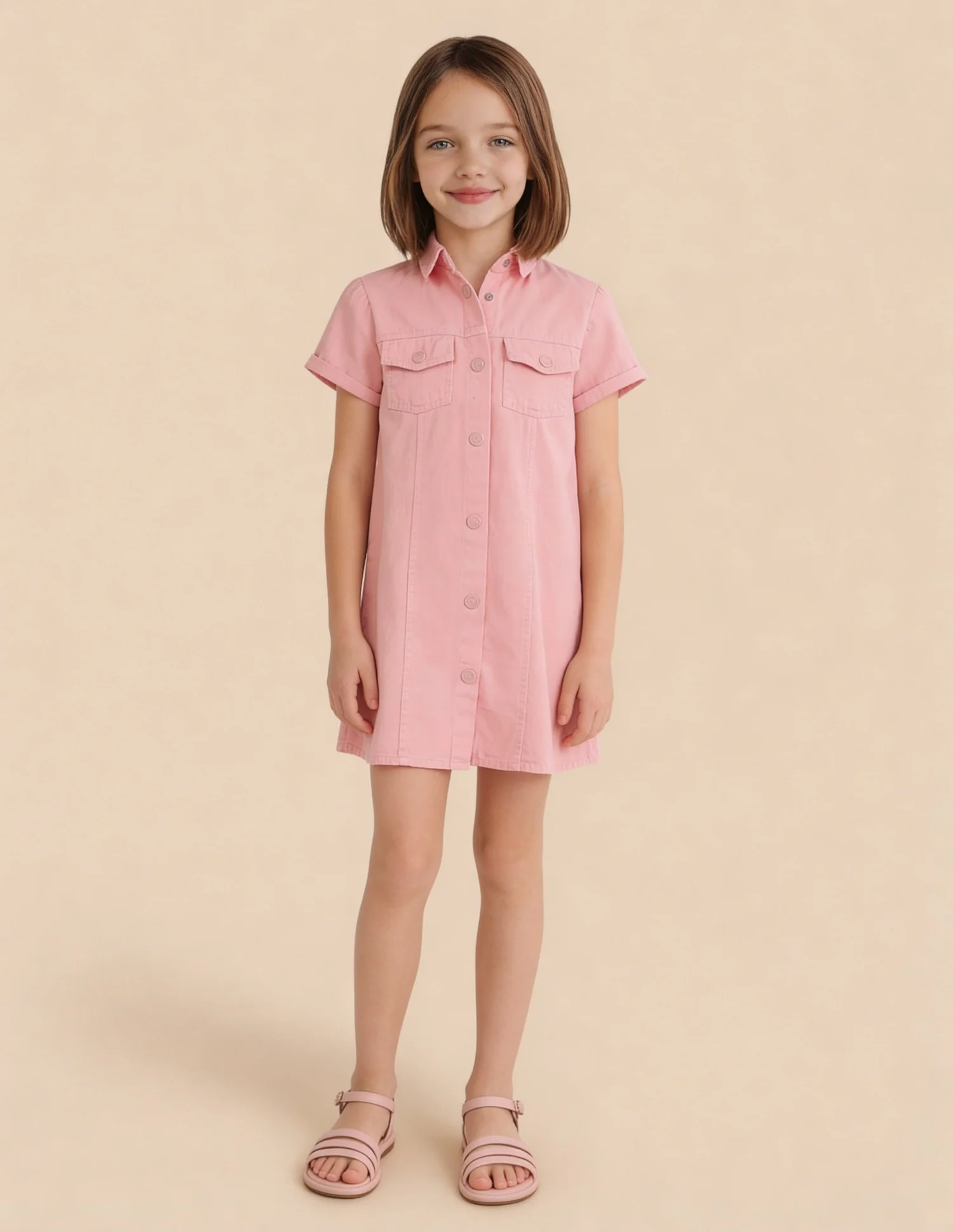 Denim A-Line Shirt Dress - Image 3