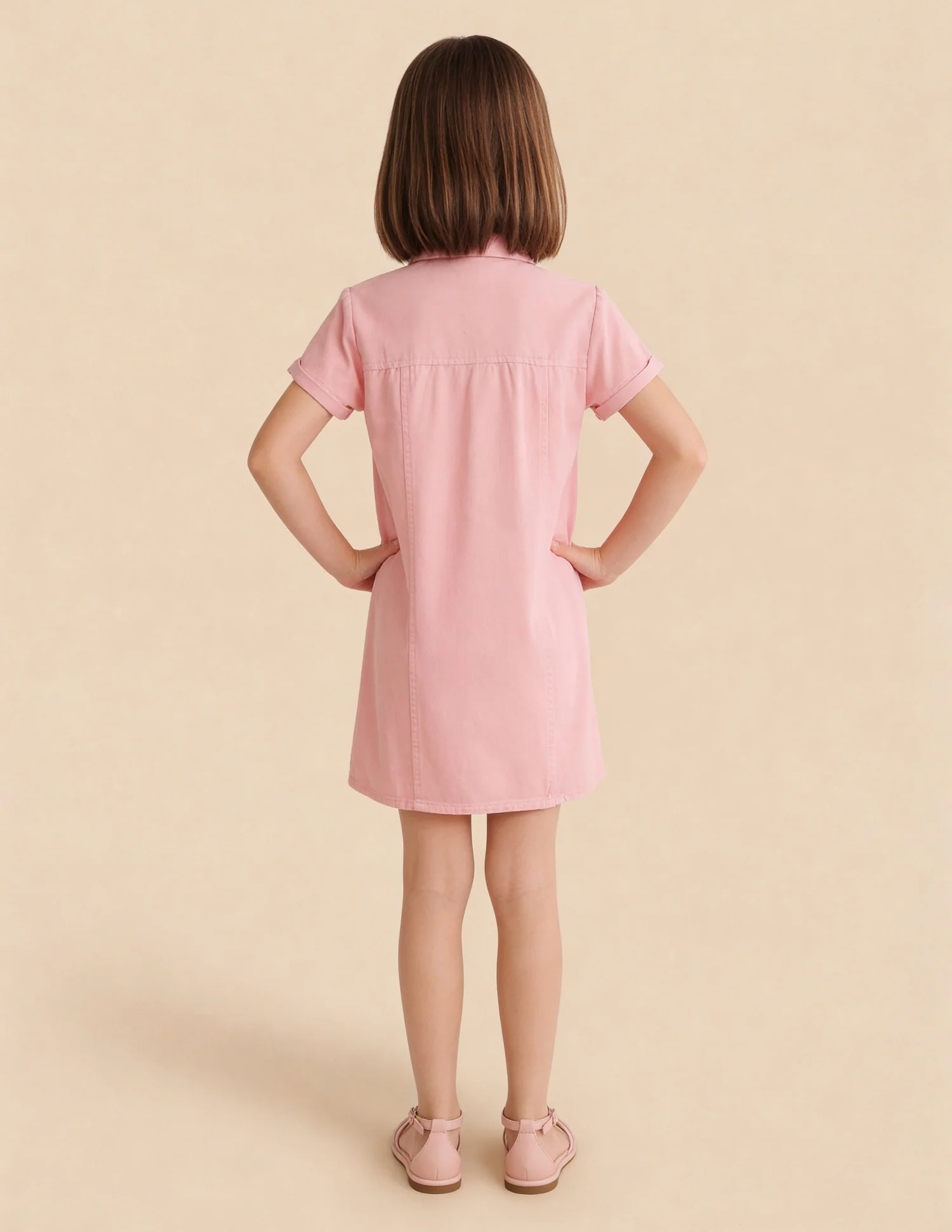 Denim A-Line Shirt Dress - Image 4