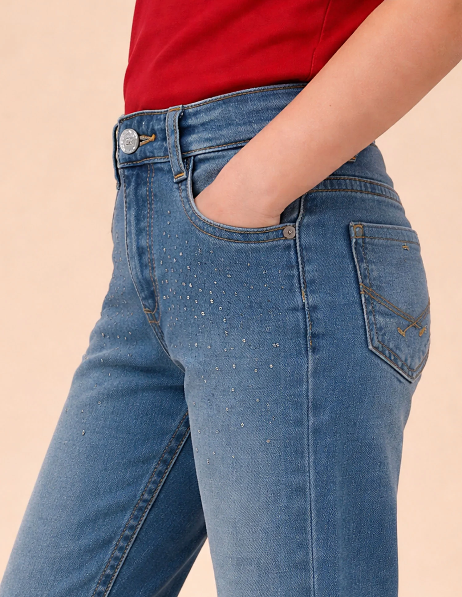 Embellished Mom Fit Jeans - Image 6