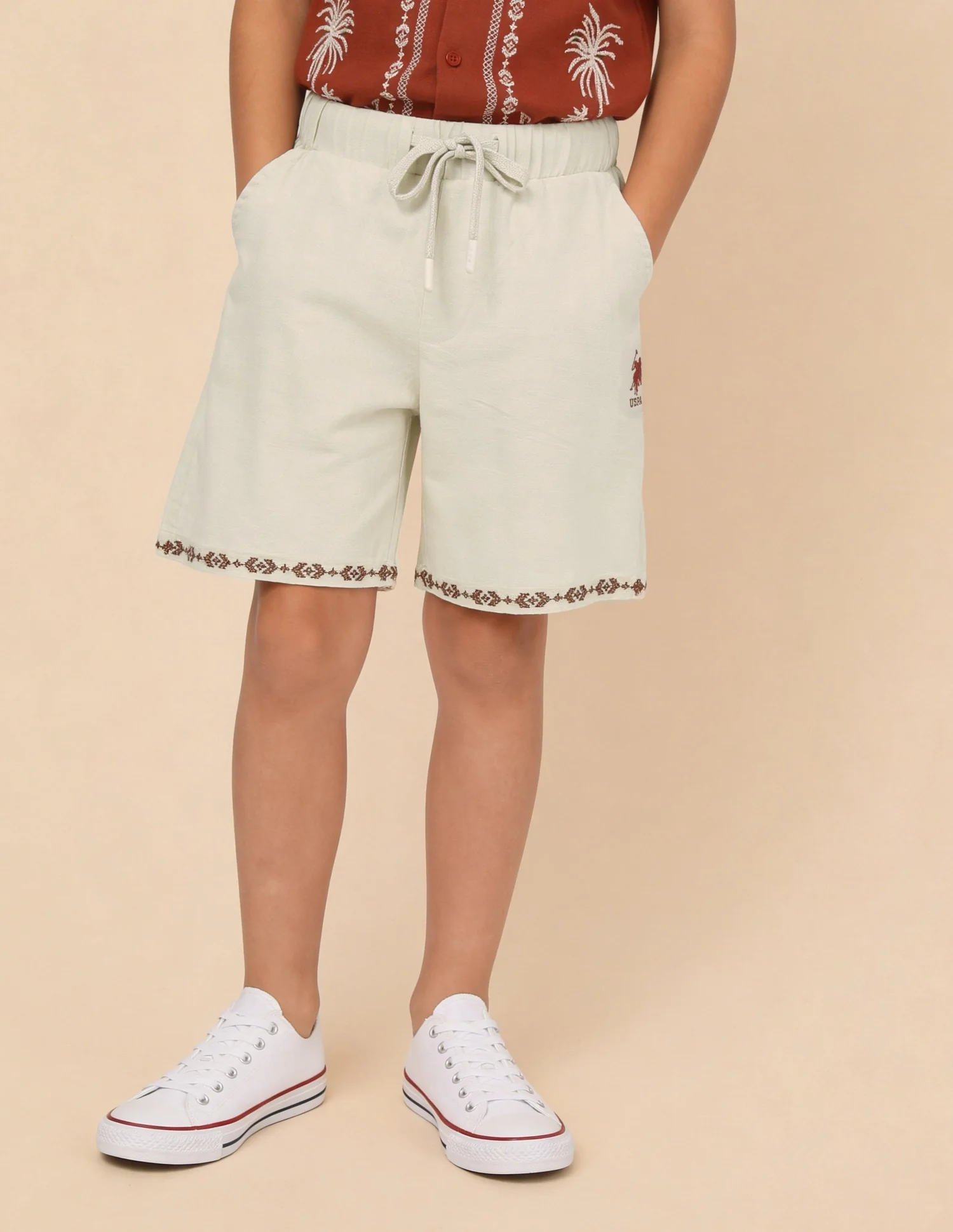 Embroidered Relaxed Fit Shorts - Image 3