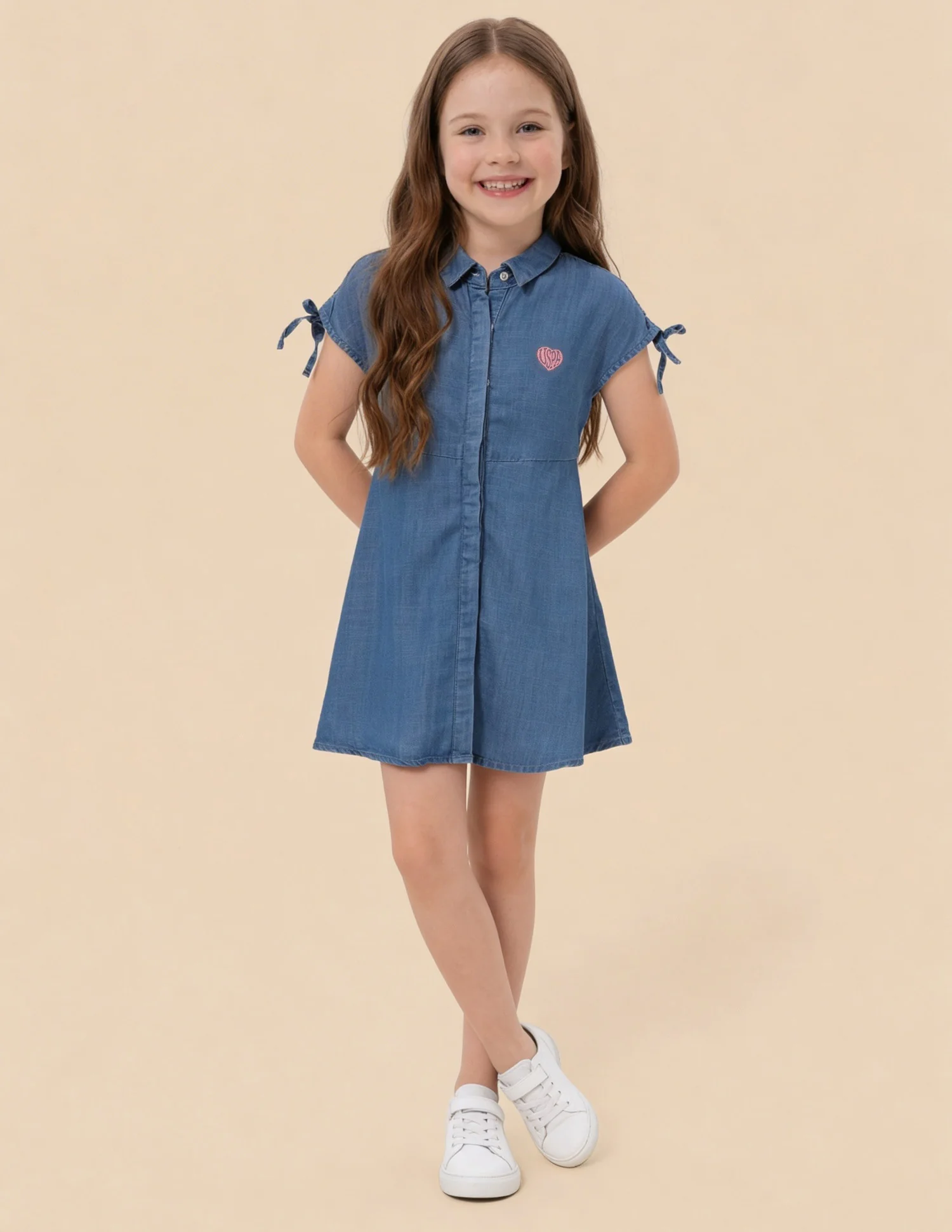 Flared Denim Shirt Dress - Image 3