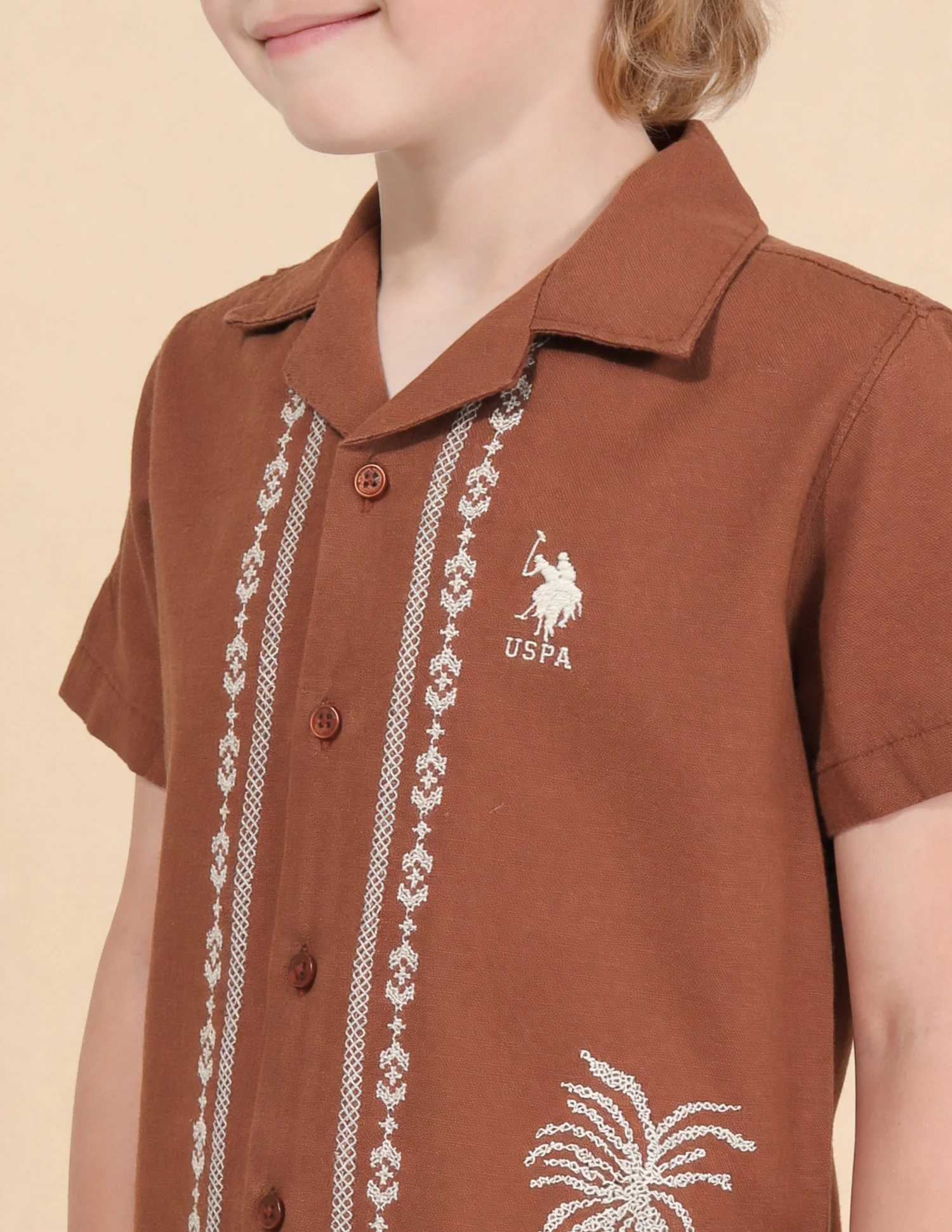 Floral Embroidered Regular Fit Shirt - Image 6