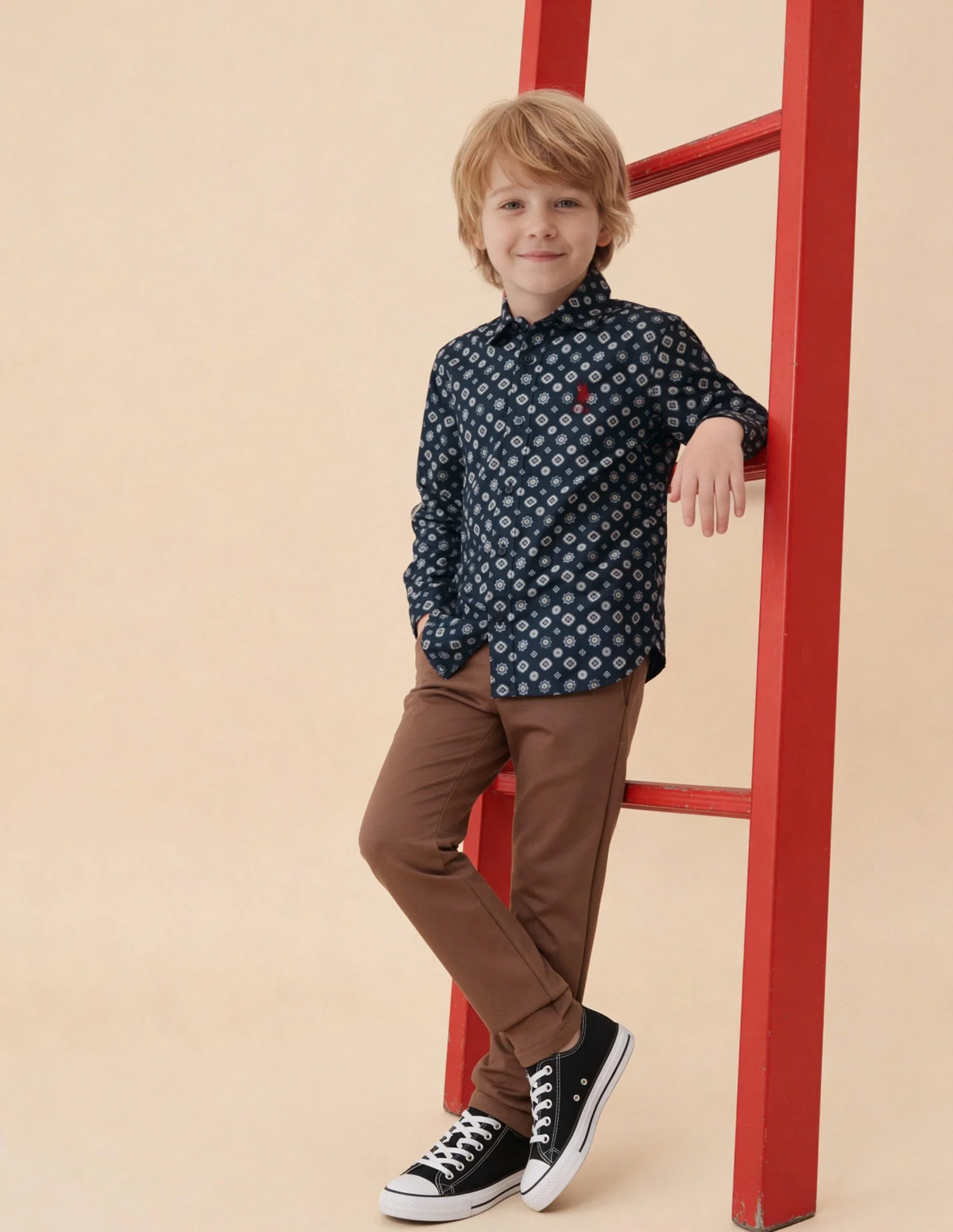 Floral geometric Twill Shirt