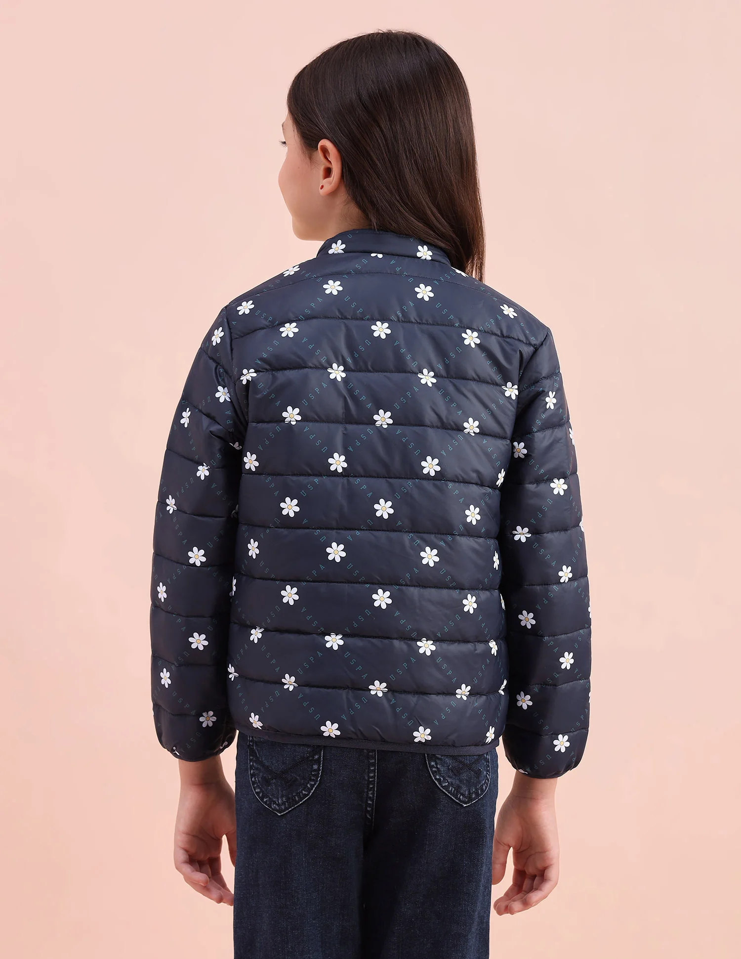 Floral Logo Printed Puffer Jacket - Image 10