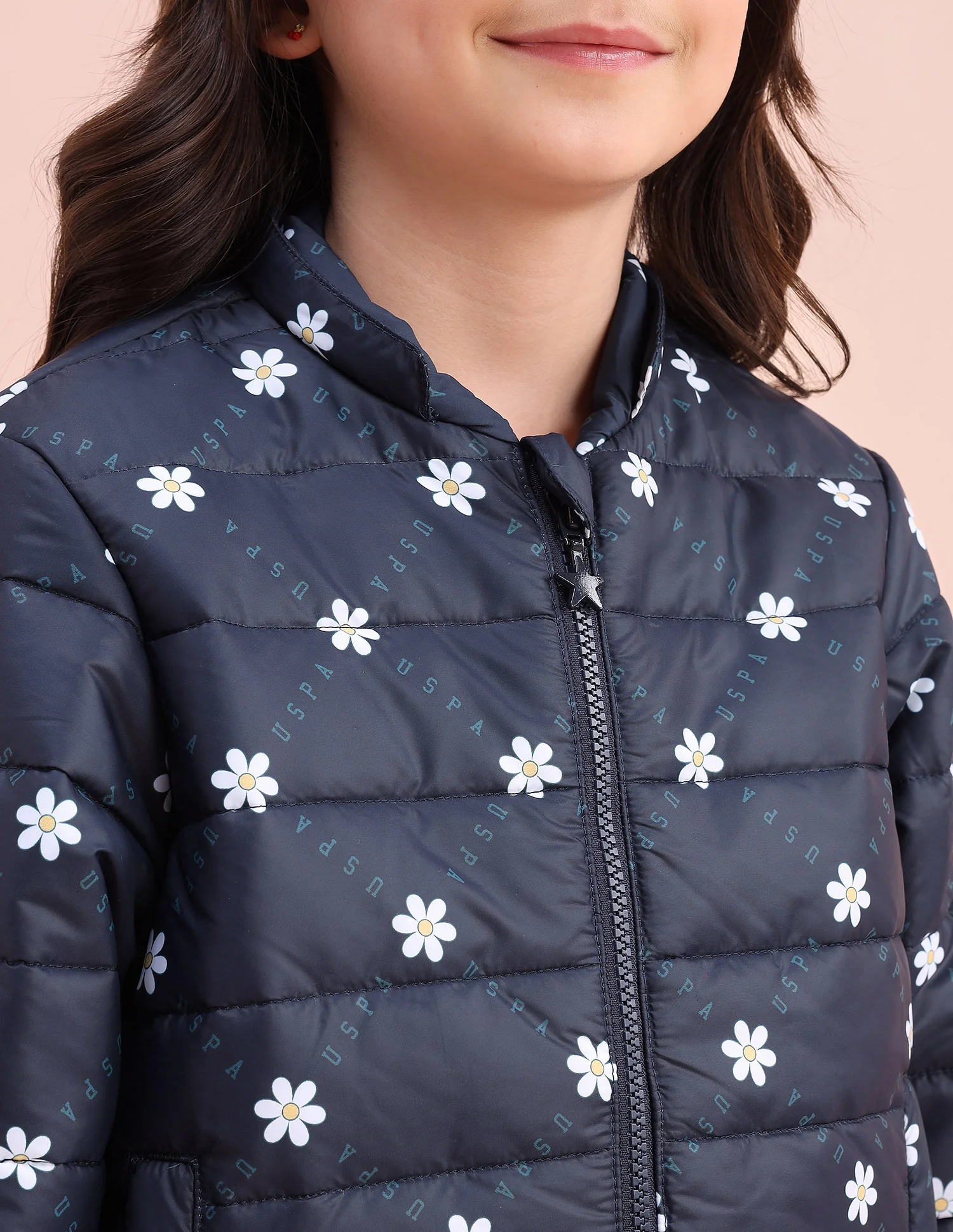 Floral Logo Printed Puffer Jacket - Image 11