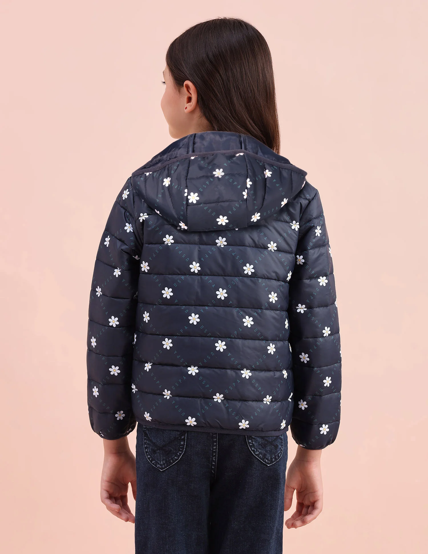 Floral Logo Printed Puffer Jacket - Image 5