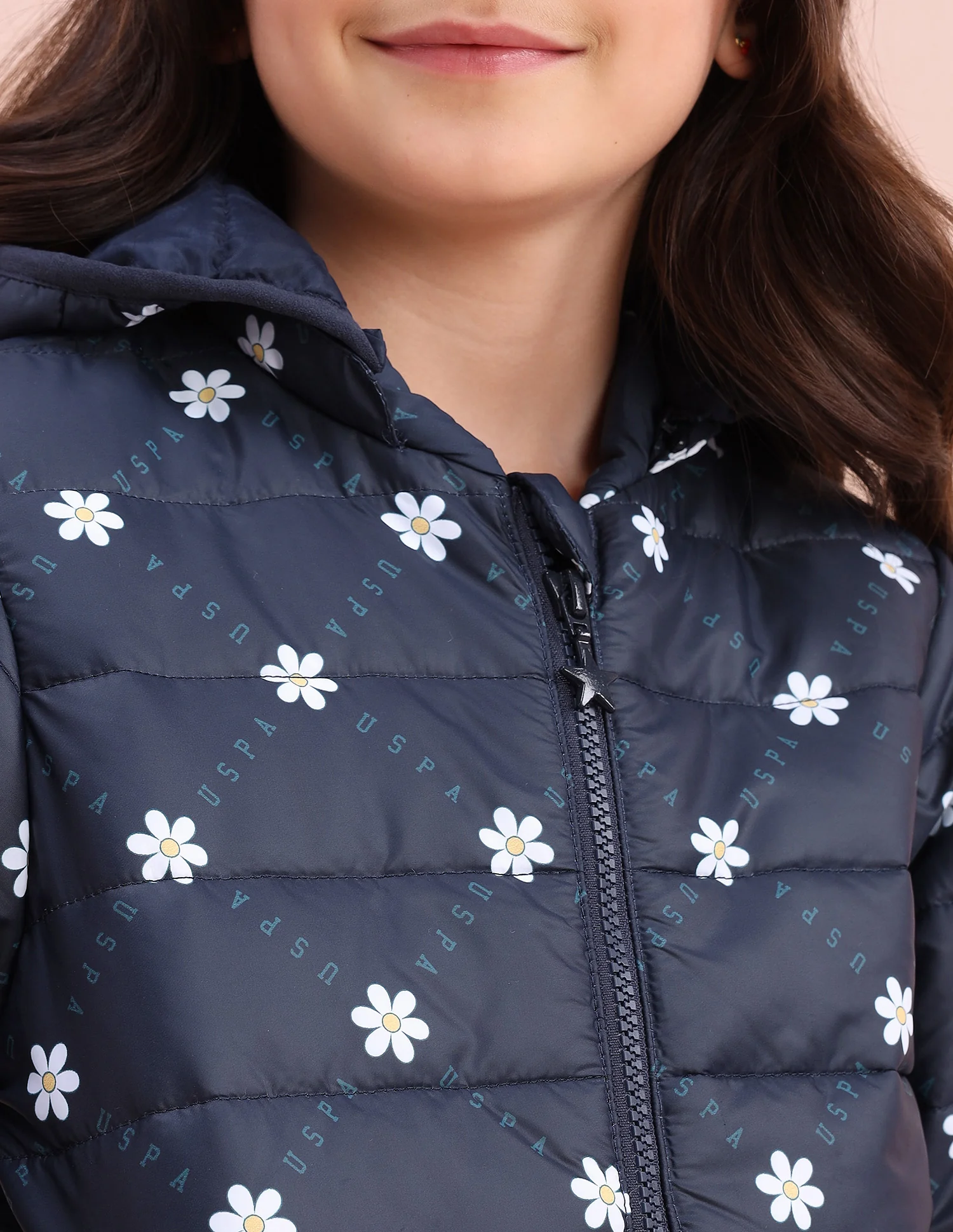 Floral Logo Printed Puffer Jacket - Image 7