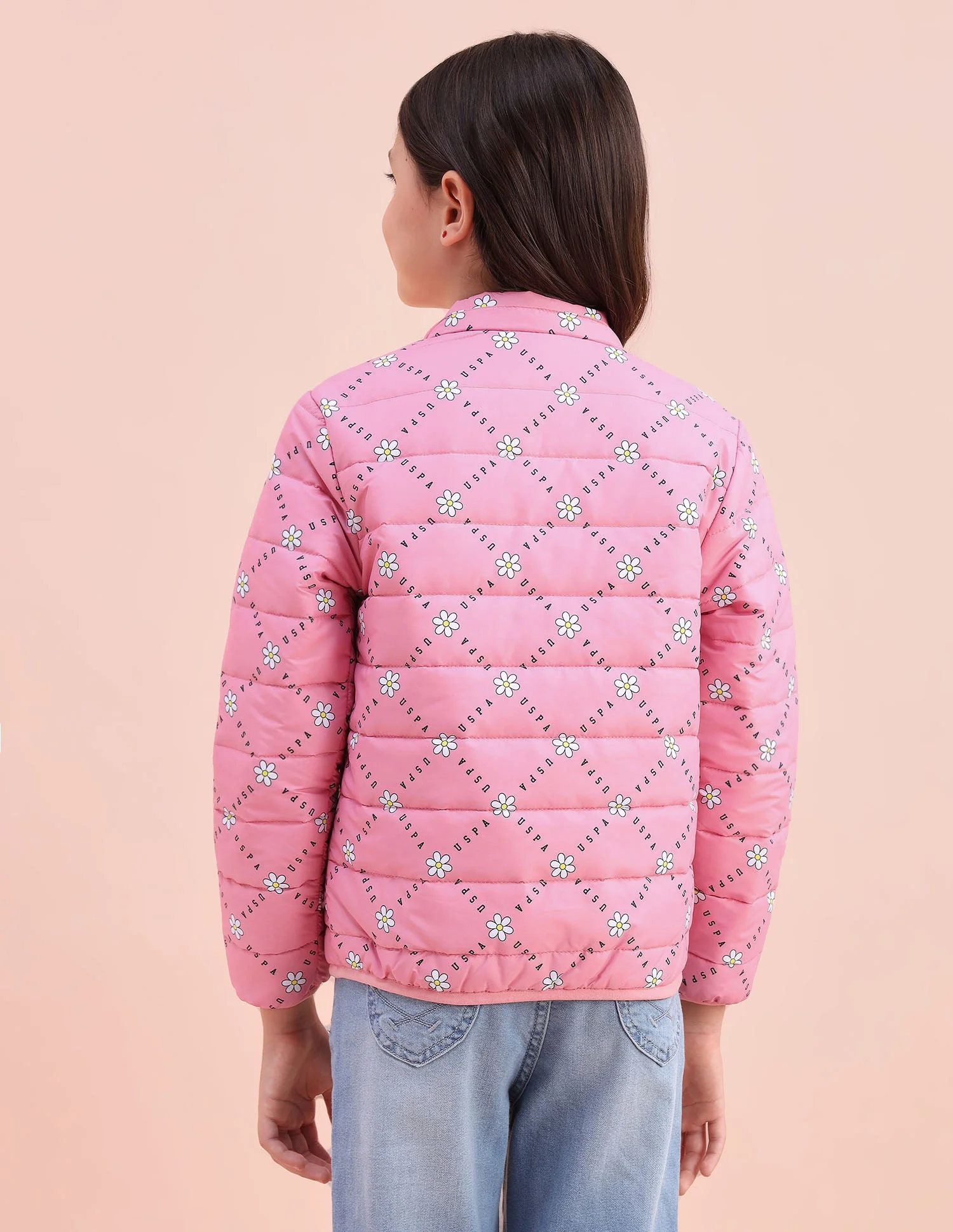 Floral Logo Printed Puffer Jacket - Image 8