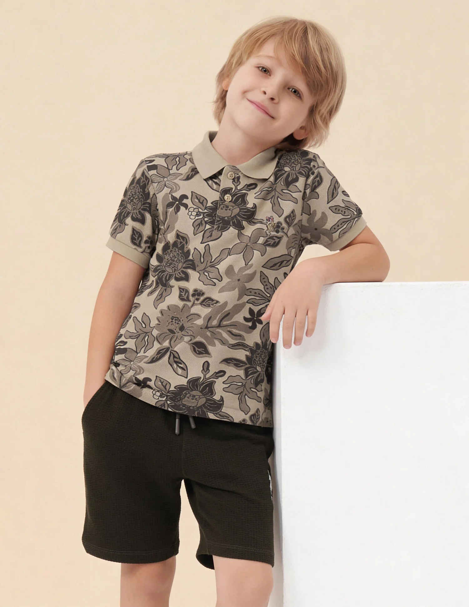 Floral Printed Regular Fit Polo Shirt