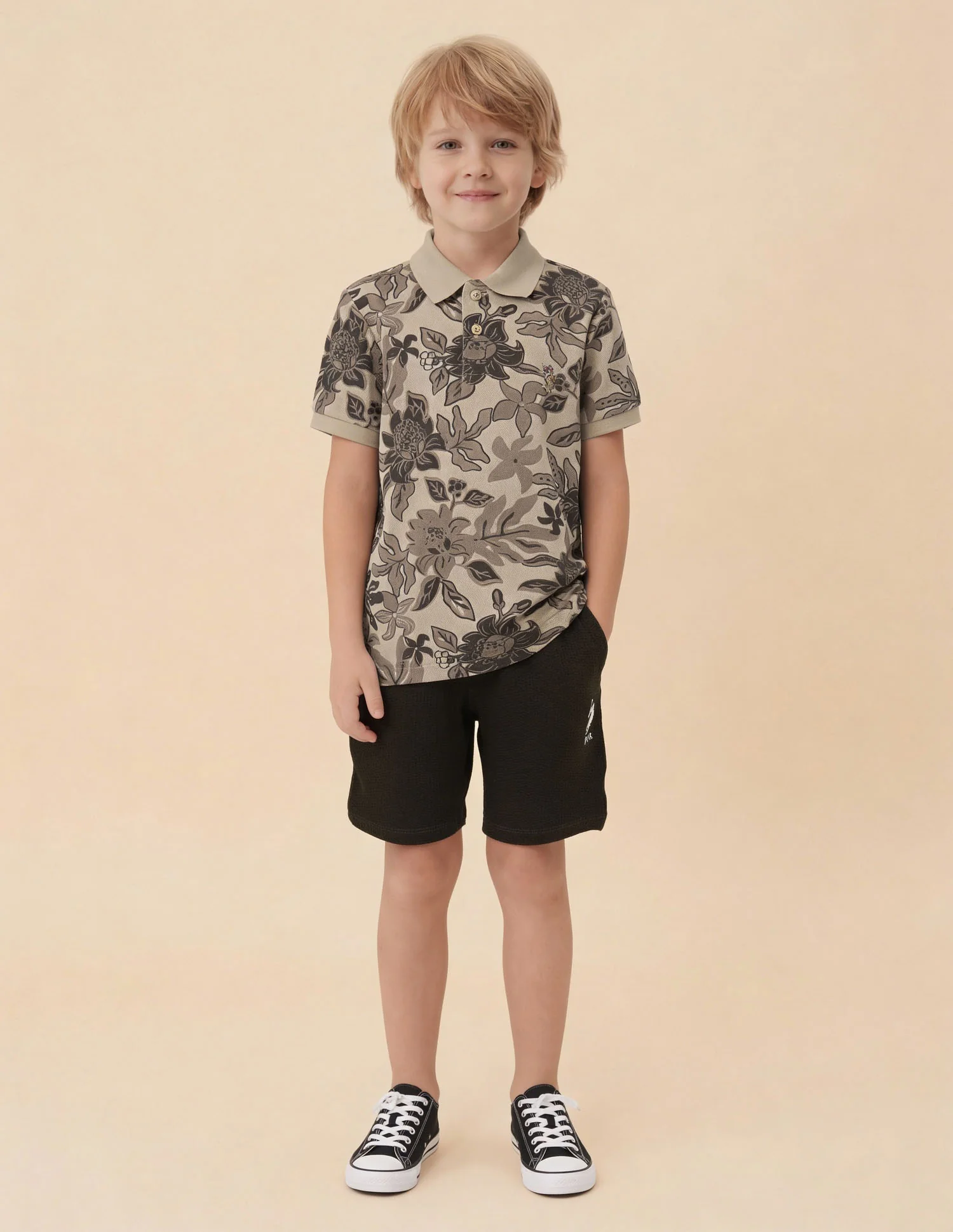 Floral Printed Regular Fit Polo Shirt - Image 3