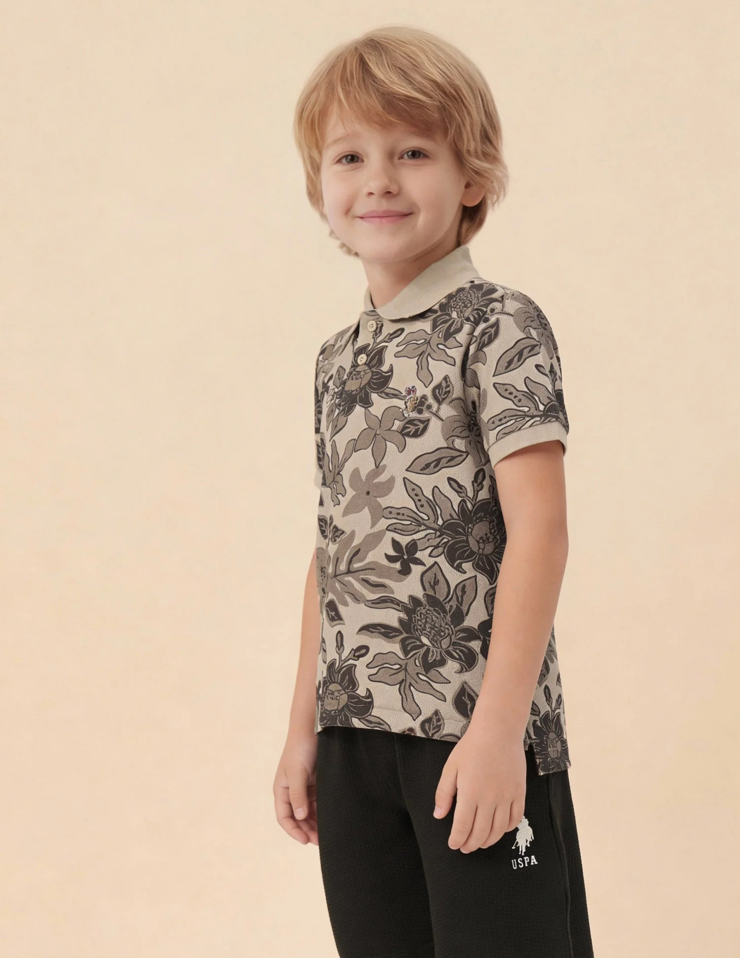 Floral Printed Regular Fit Polo Shirt - Image 4