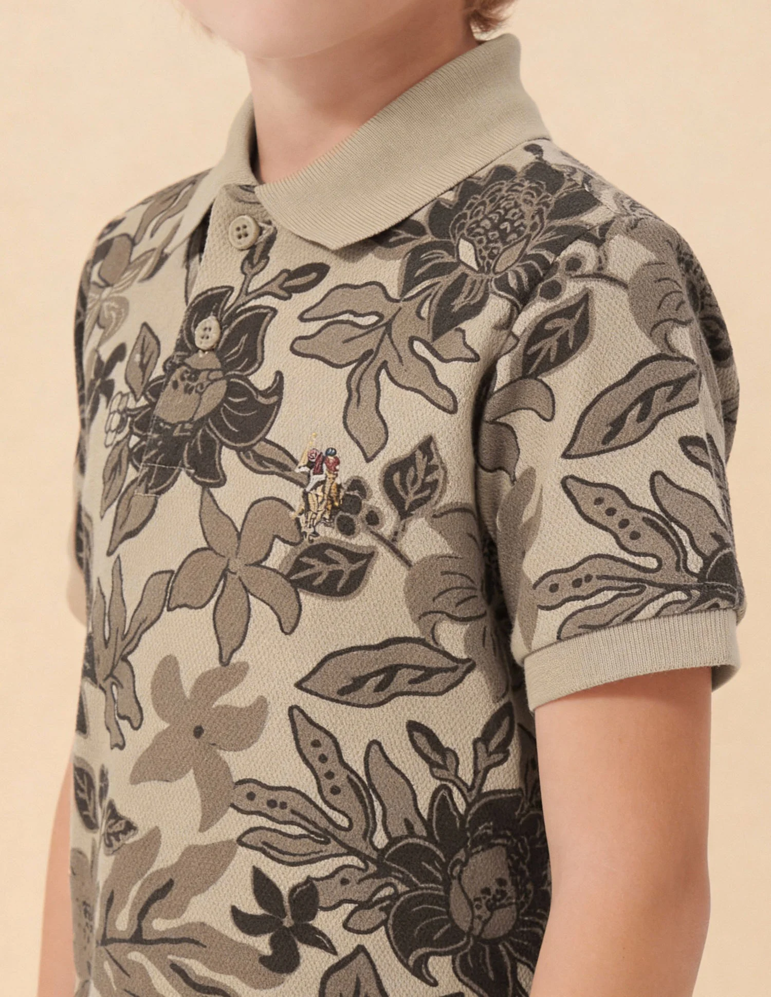 Floral Printed Regular Fit Polo Shirt - Image 6