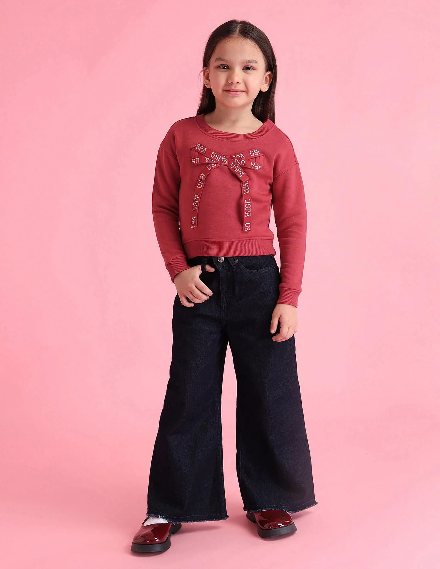 Girls Appliqued Regular Fit Sweatshirt - Image 3