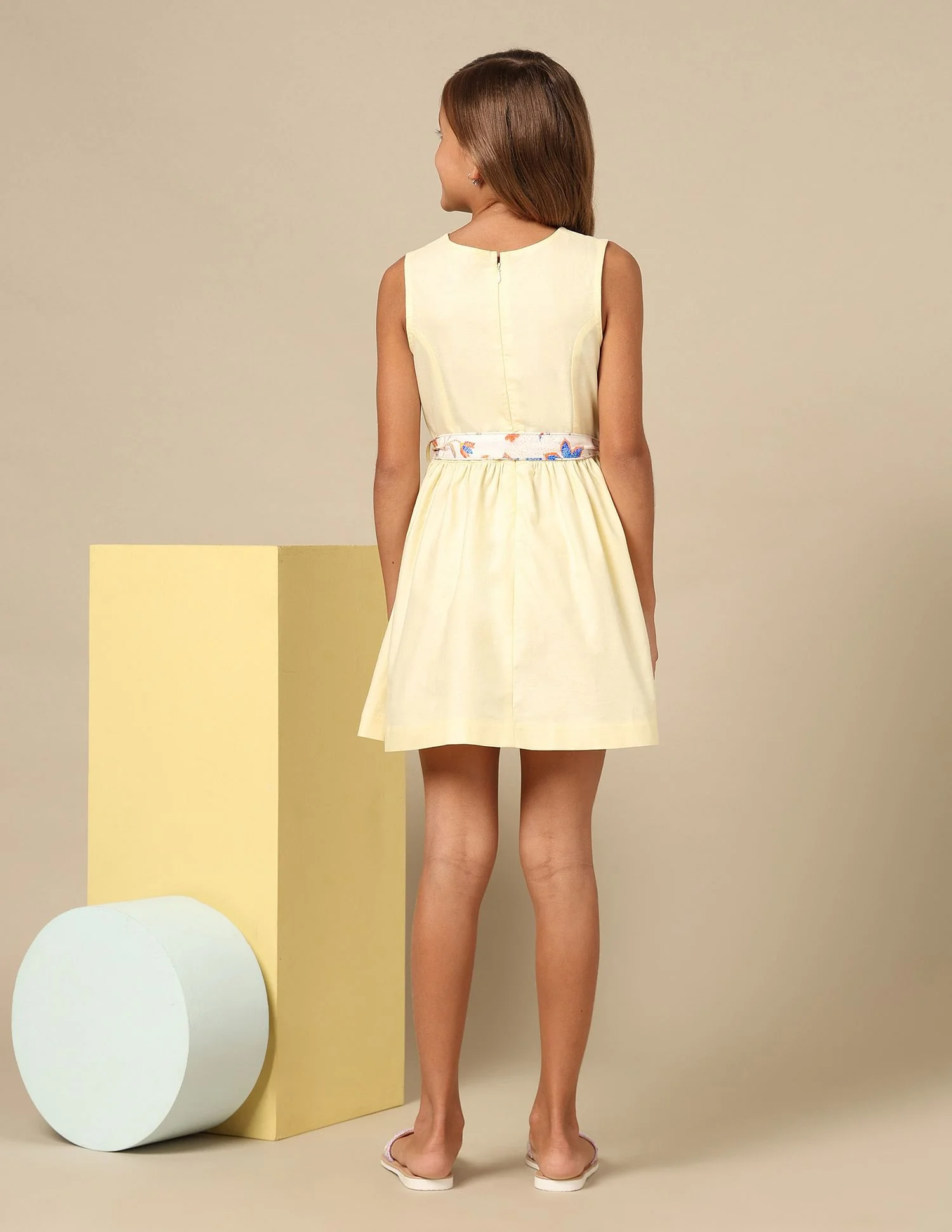 Girls Belted Fit And Flare Dress - Image 4