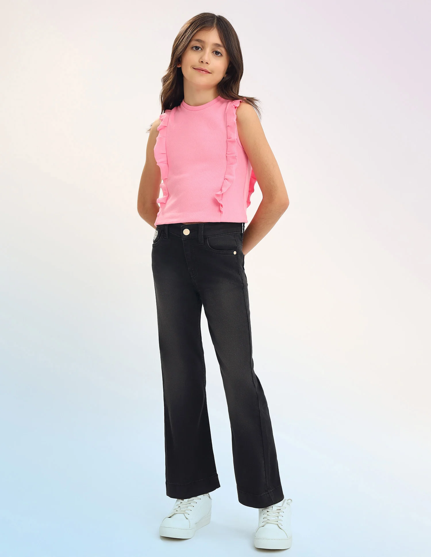 Girls Bootcut Fit Black Jeans - Image 3