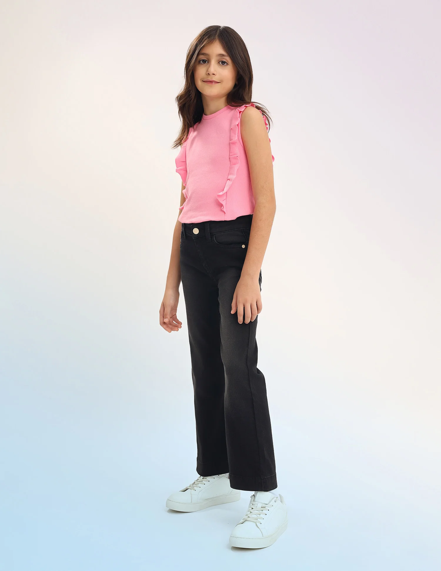 Girls Bootcut Fit Black Jeans - Image 4