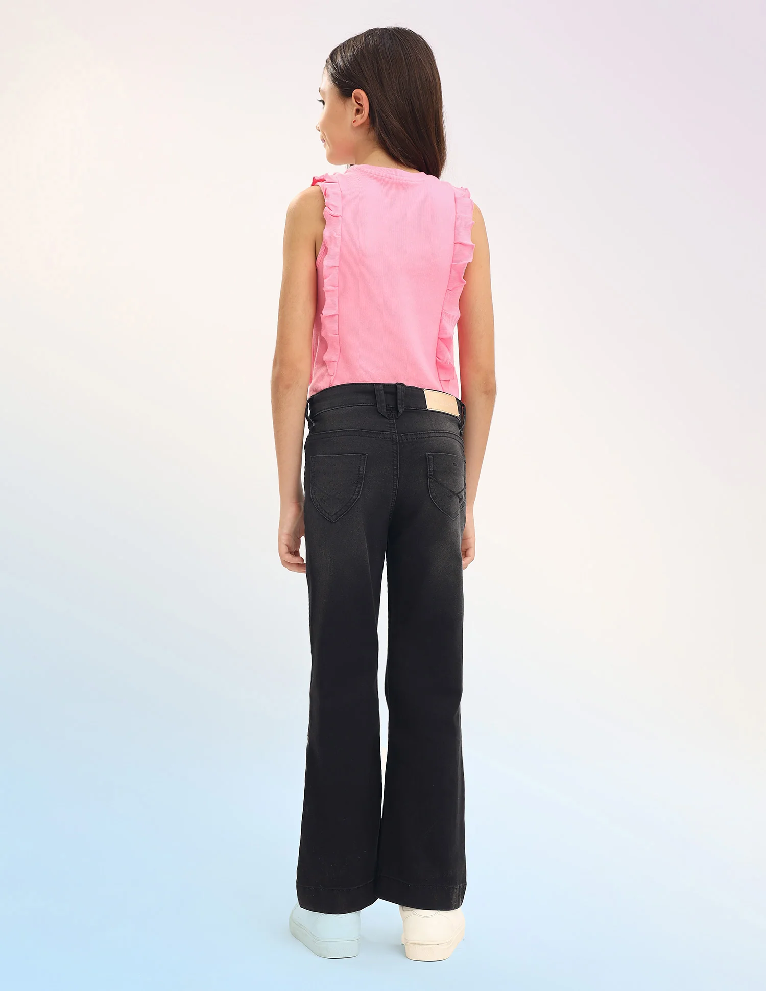 Girls Bootcut Fit Black Jeans - Image 5