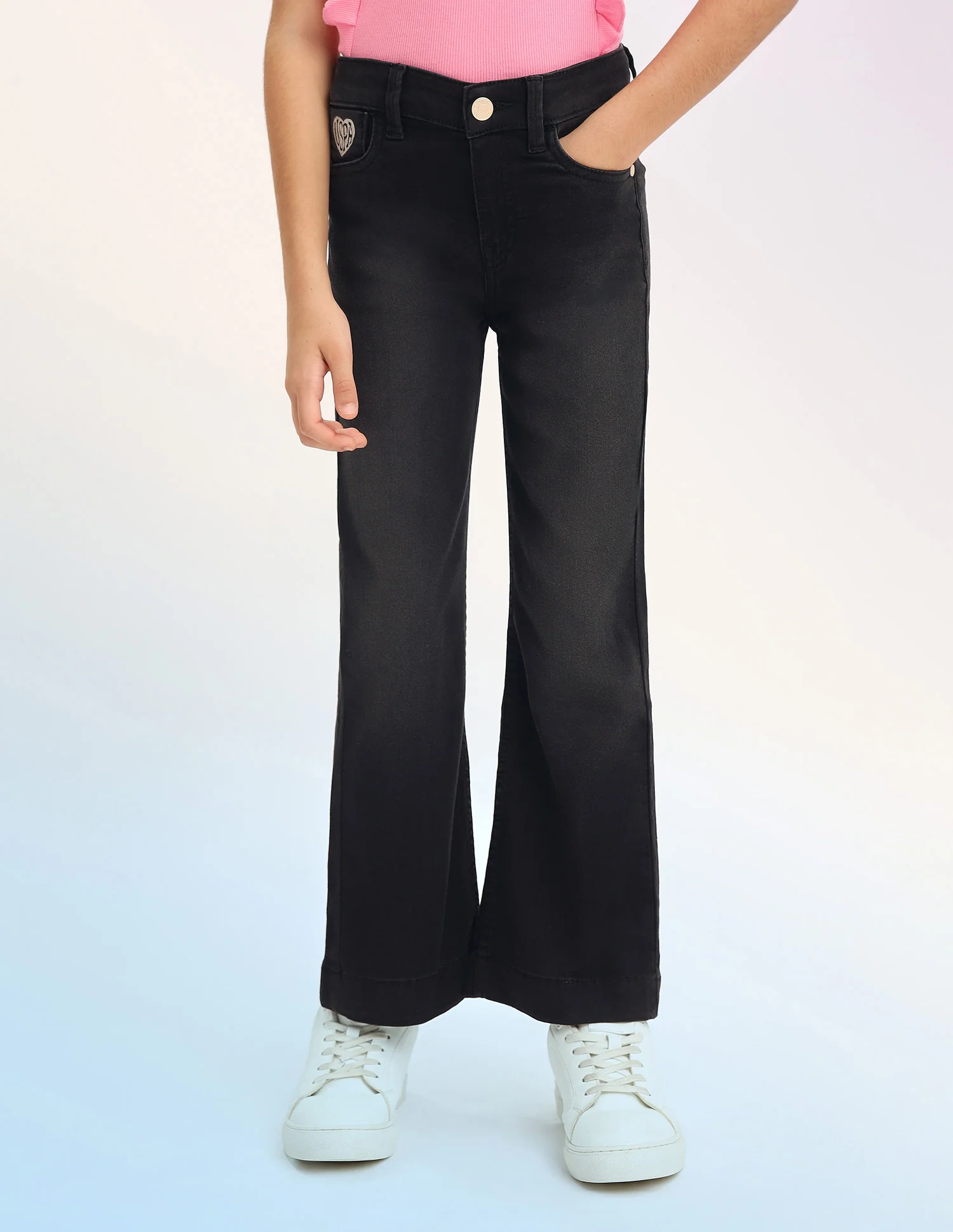 Girls Bootcut Fit Black Jeans - Image 6