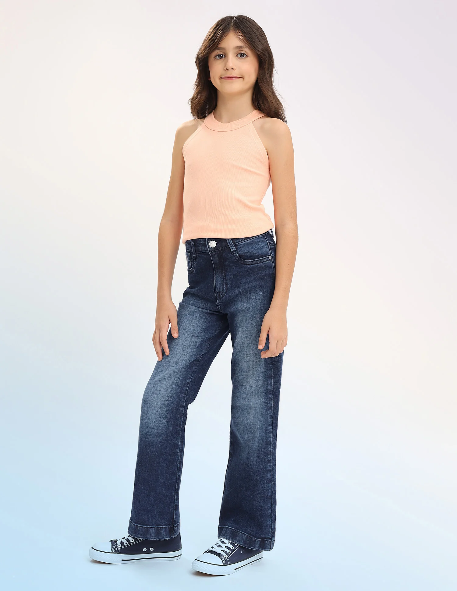 Girls Bootcut Fit Blue Jeans - Image 4