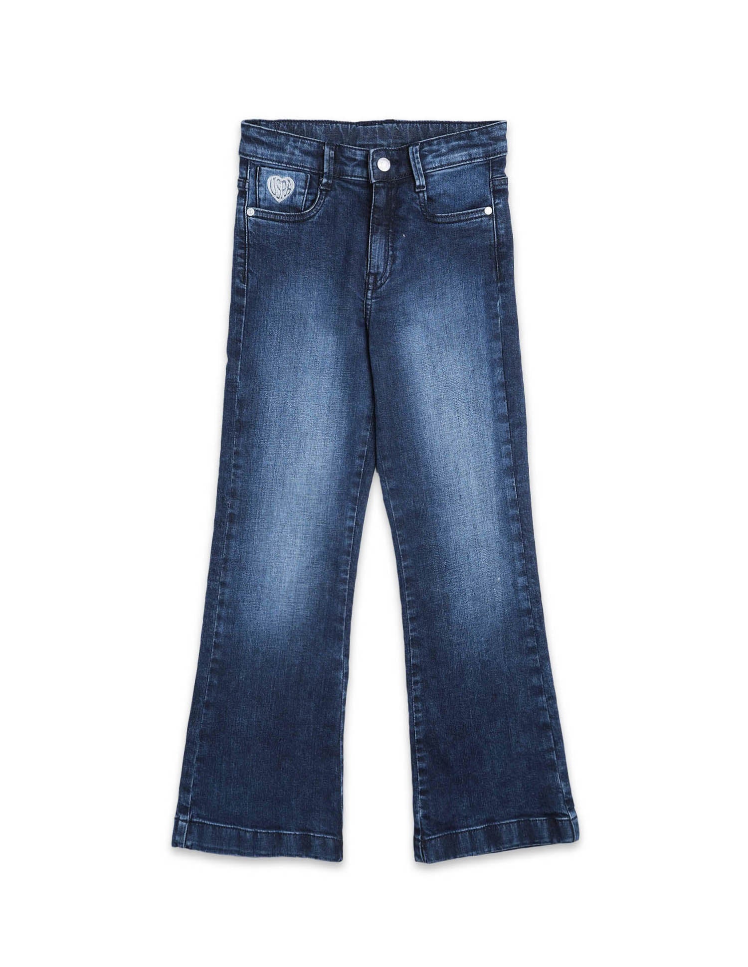 Girls Bootcut Fit Blue Jeans - Image 9