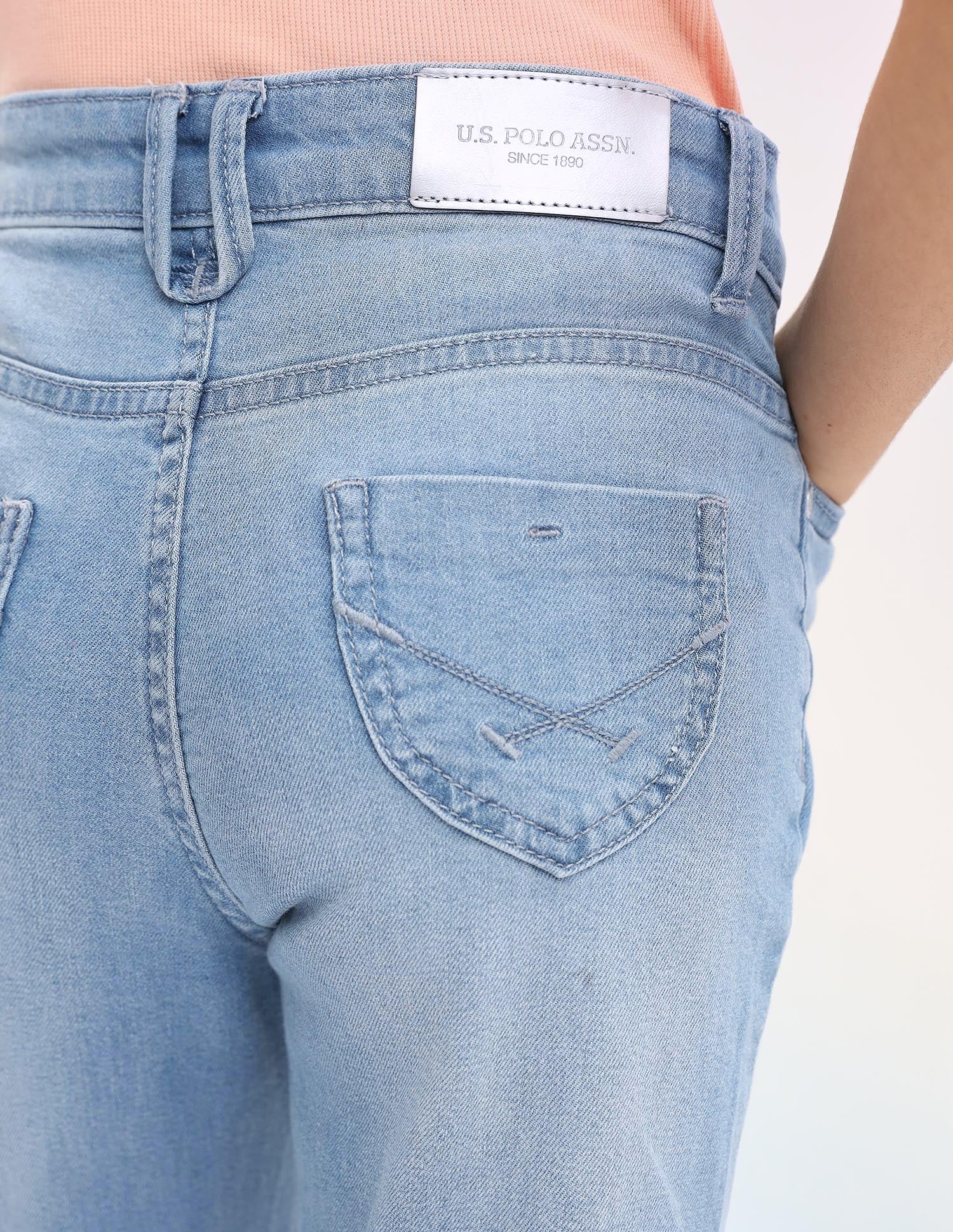 Girls Bootcut Fit Blue Jeans - Image 8