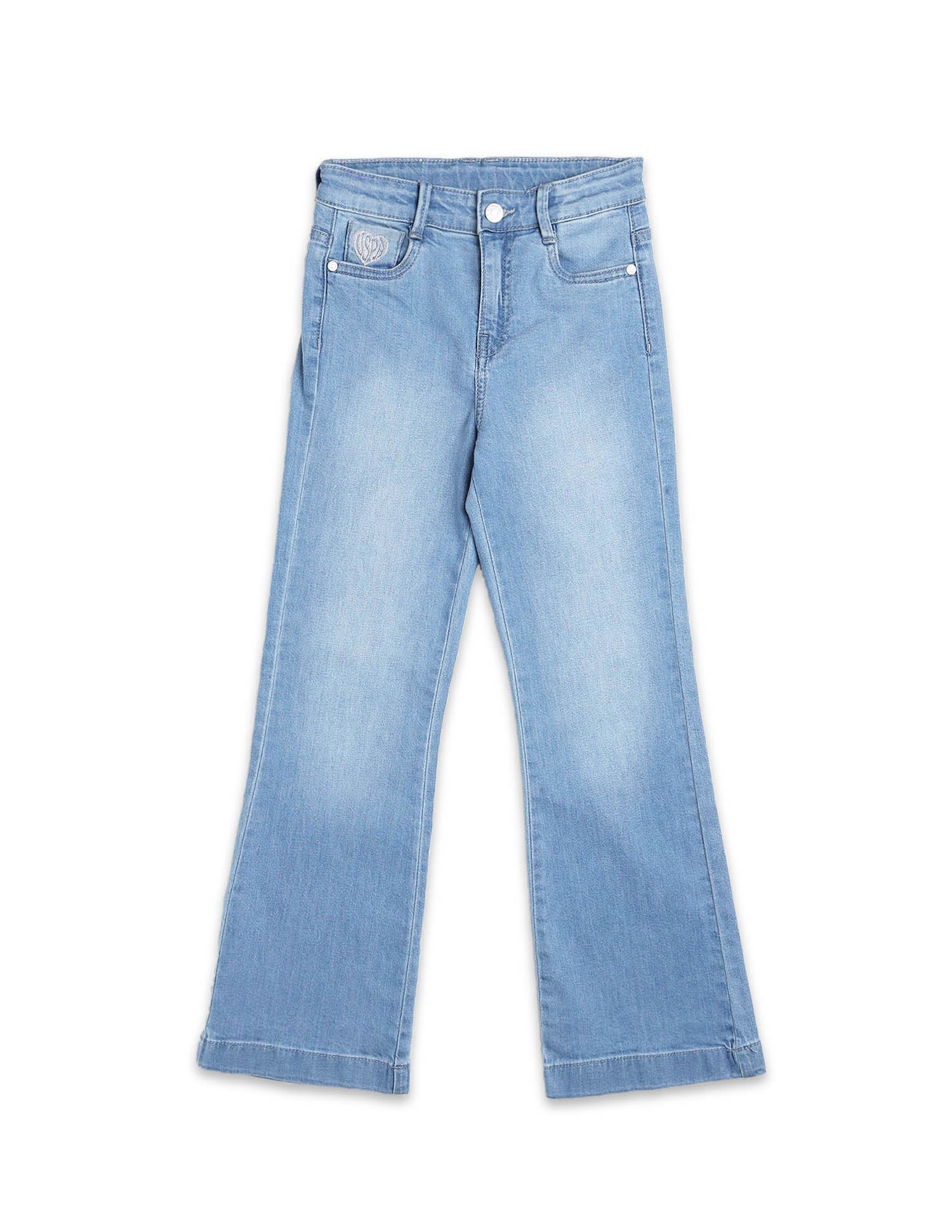 Girls Bootcut Fit Blue Jeans - Image 9
