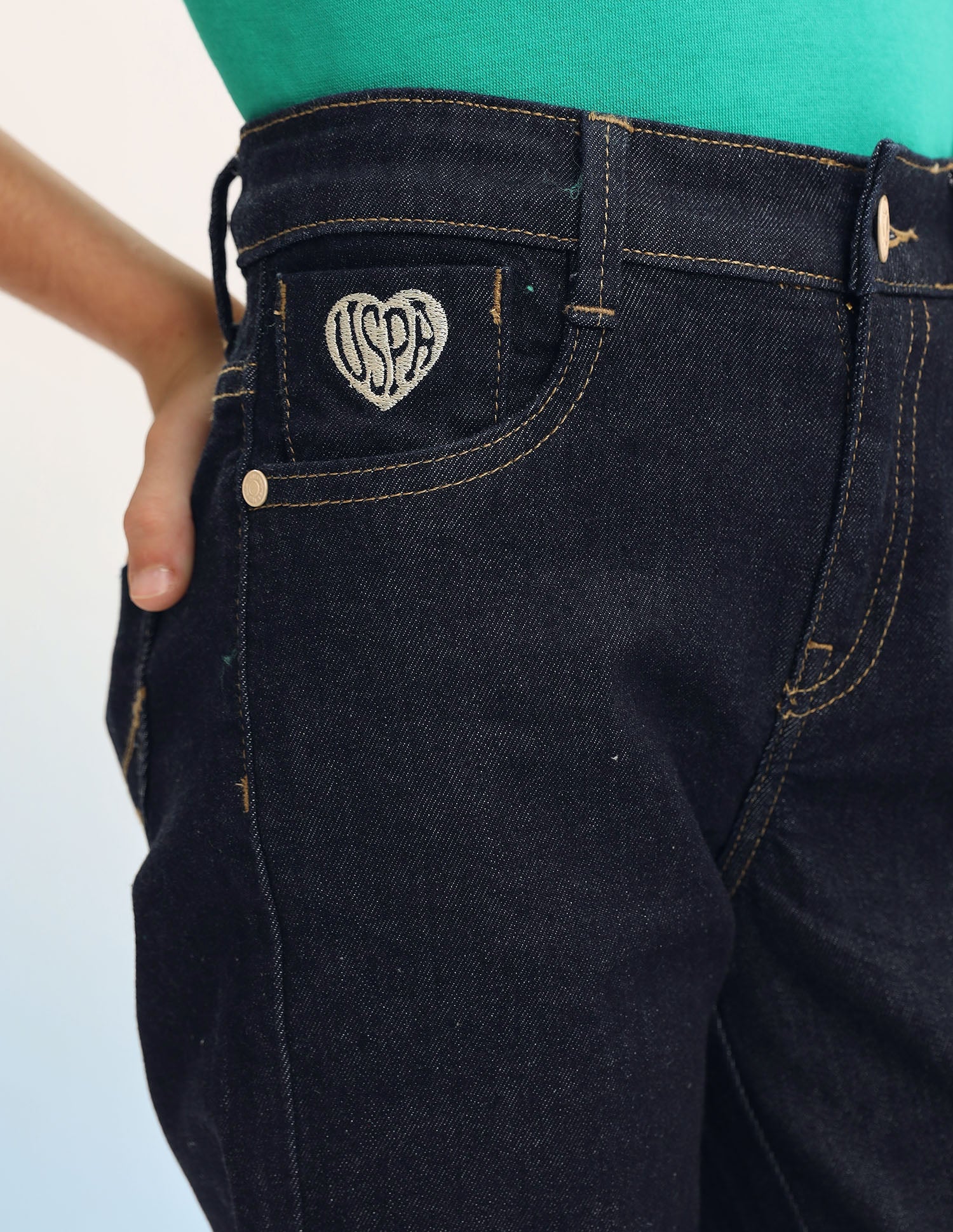 Girls Bootcut Fit Blue Jeans - Image 7