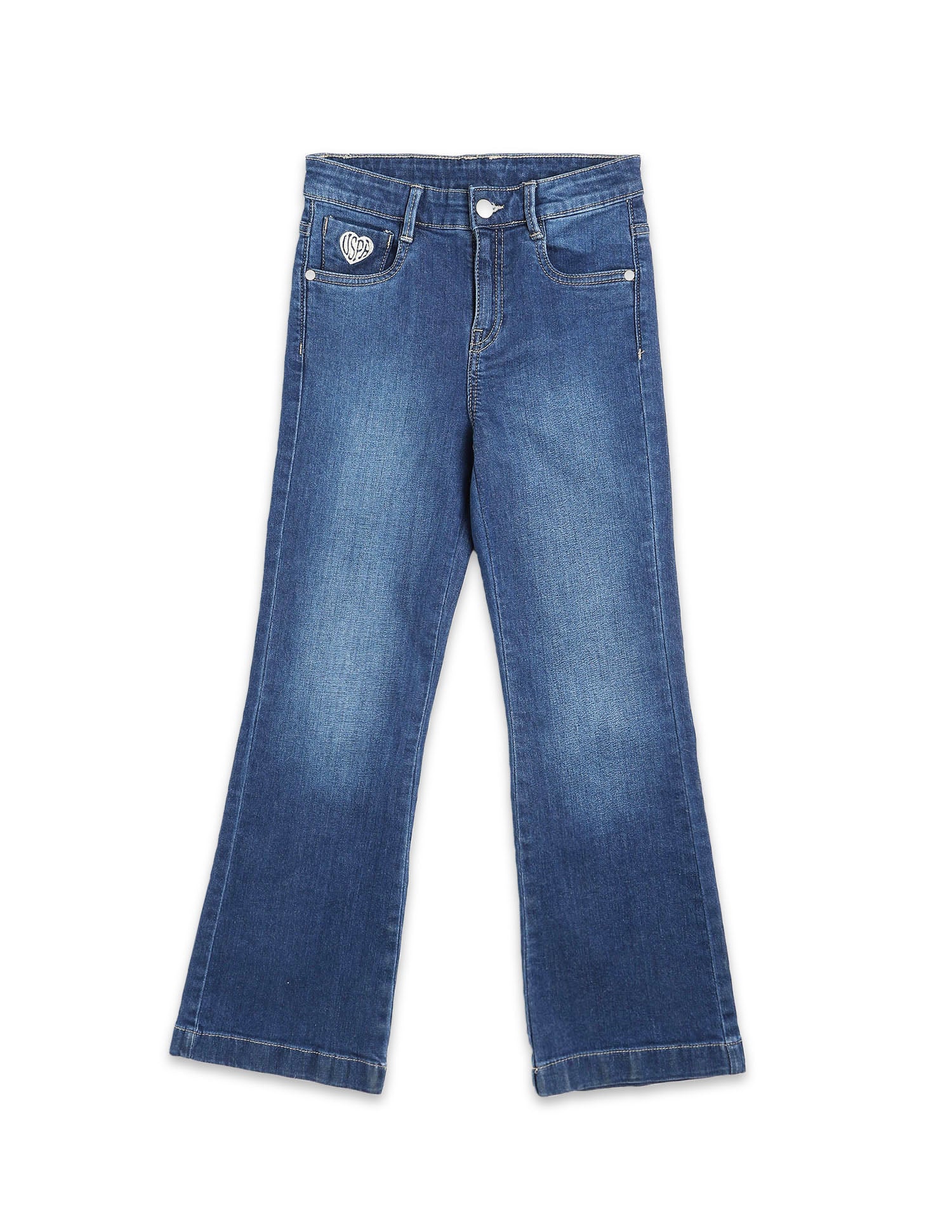 Girls Bootcut Fit Blue Jeans - Image 9