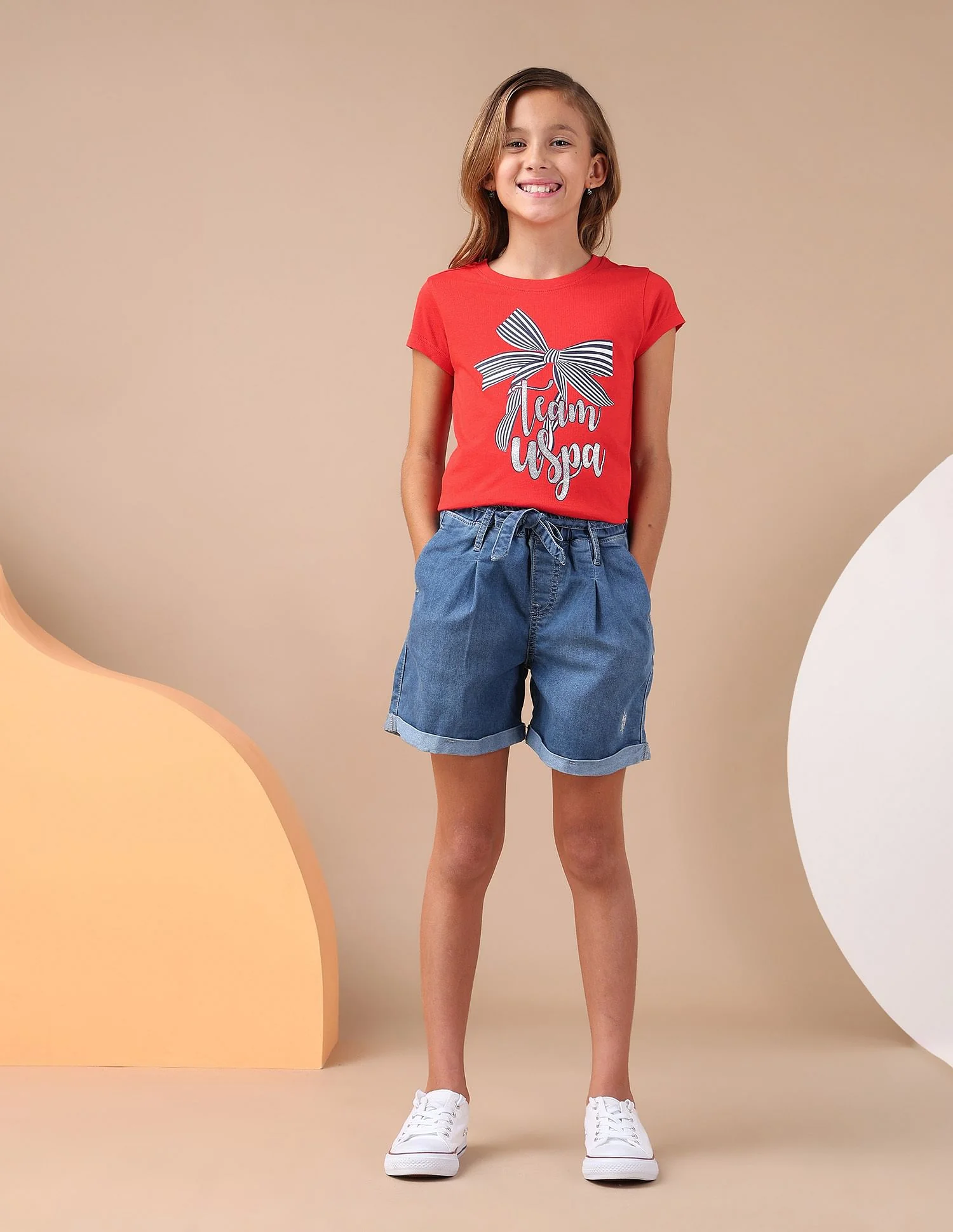 Girls Bow Print Regular Fit T-Shirt - Image 4