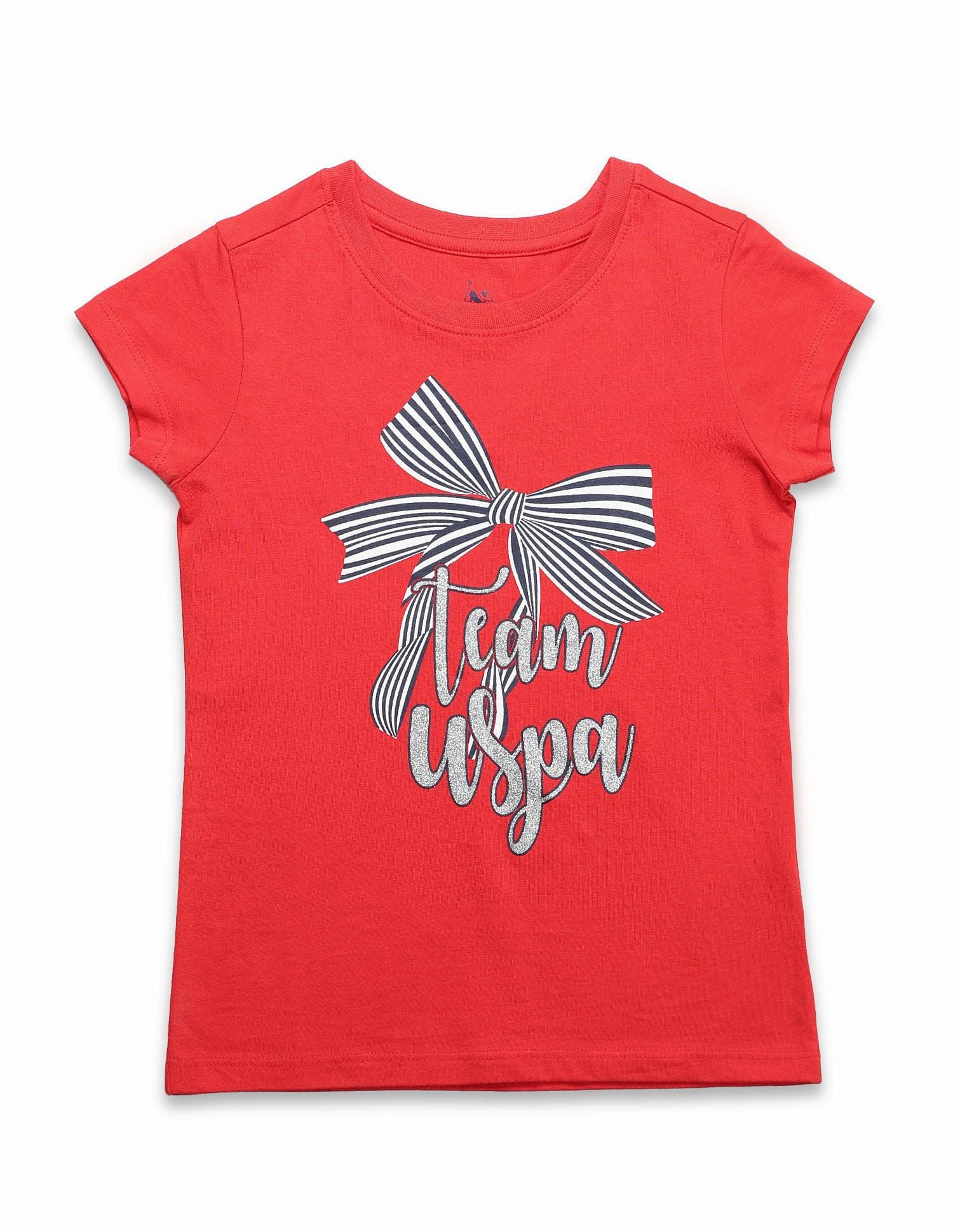 Girls Bow Print Regular Fit T-Shirt - Image 6