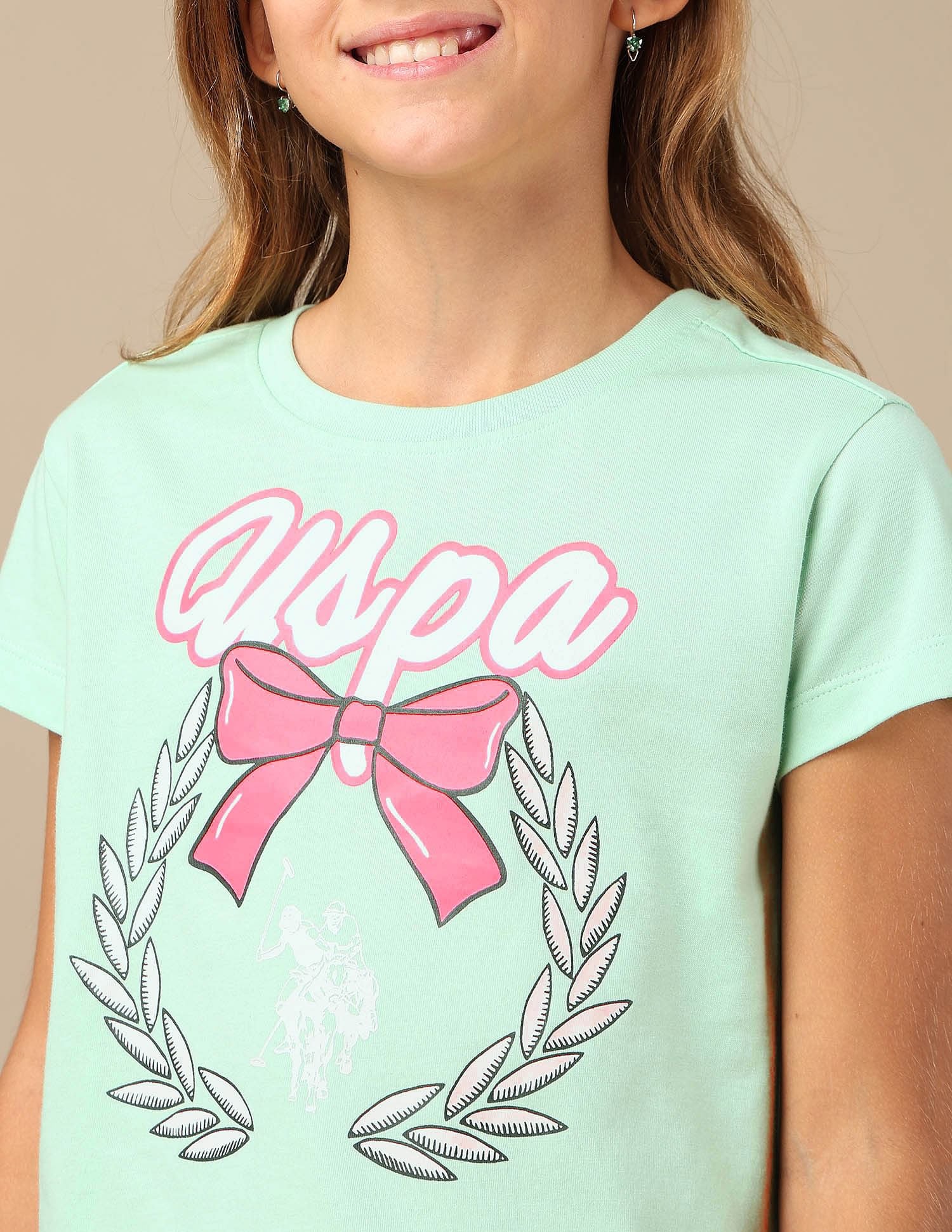 Girls Bow Print Relaxed Fit T-Shirt - Image 6