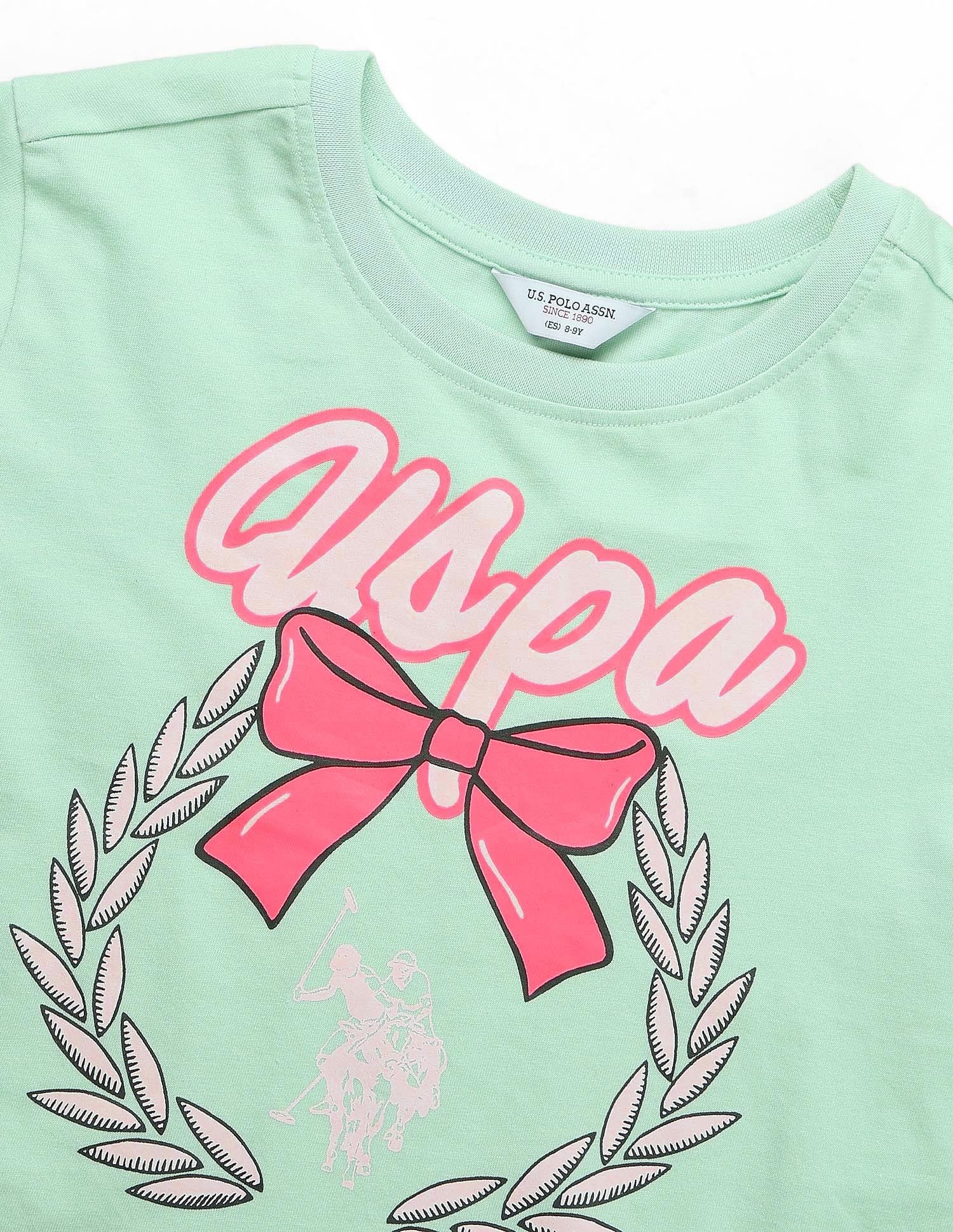 Girls Bow Print Relaxed Fit T-Shirt - Image 9