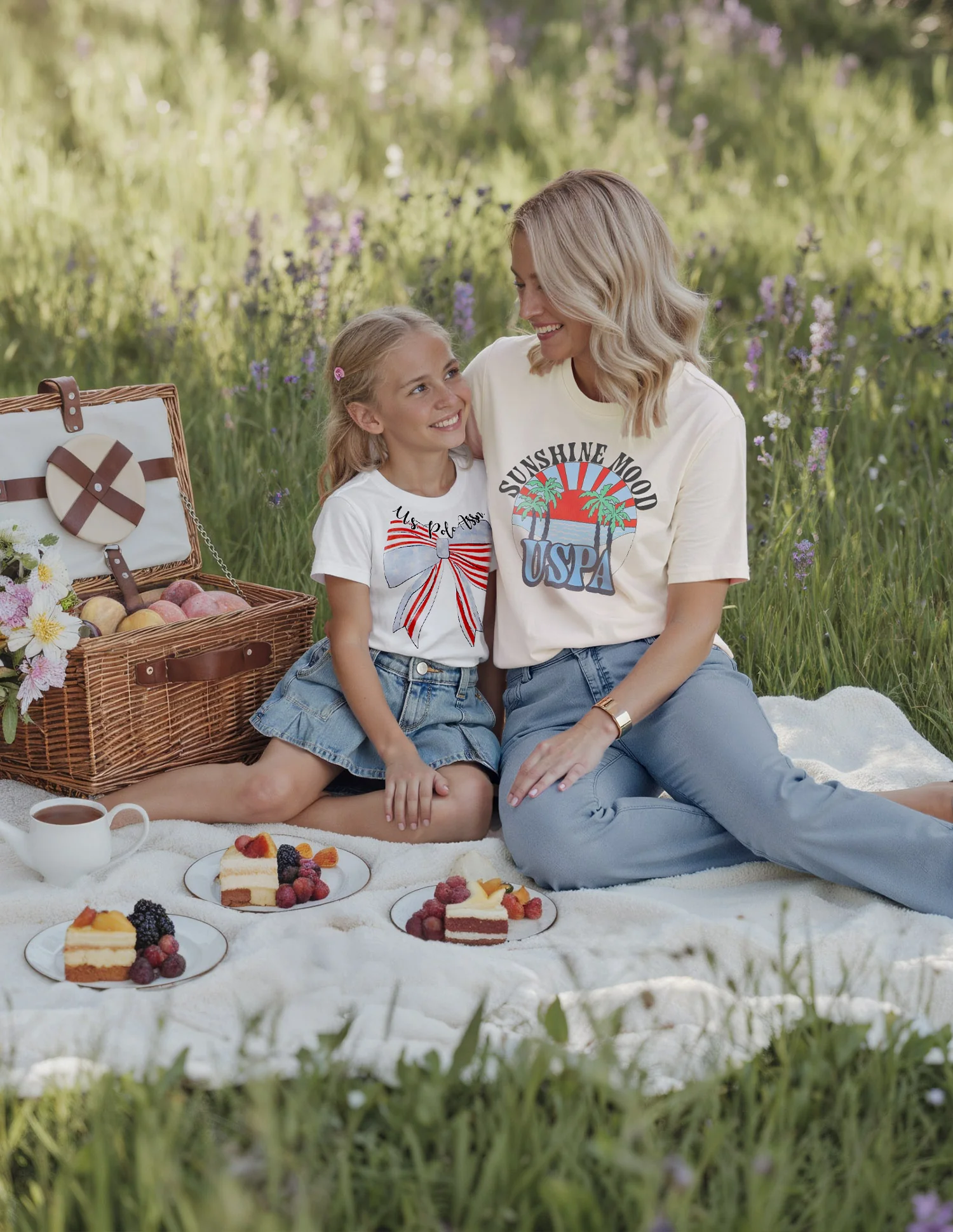 Girls Bow Print Relaxed Fit T-Shirt - Image 2