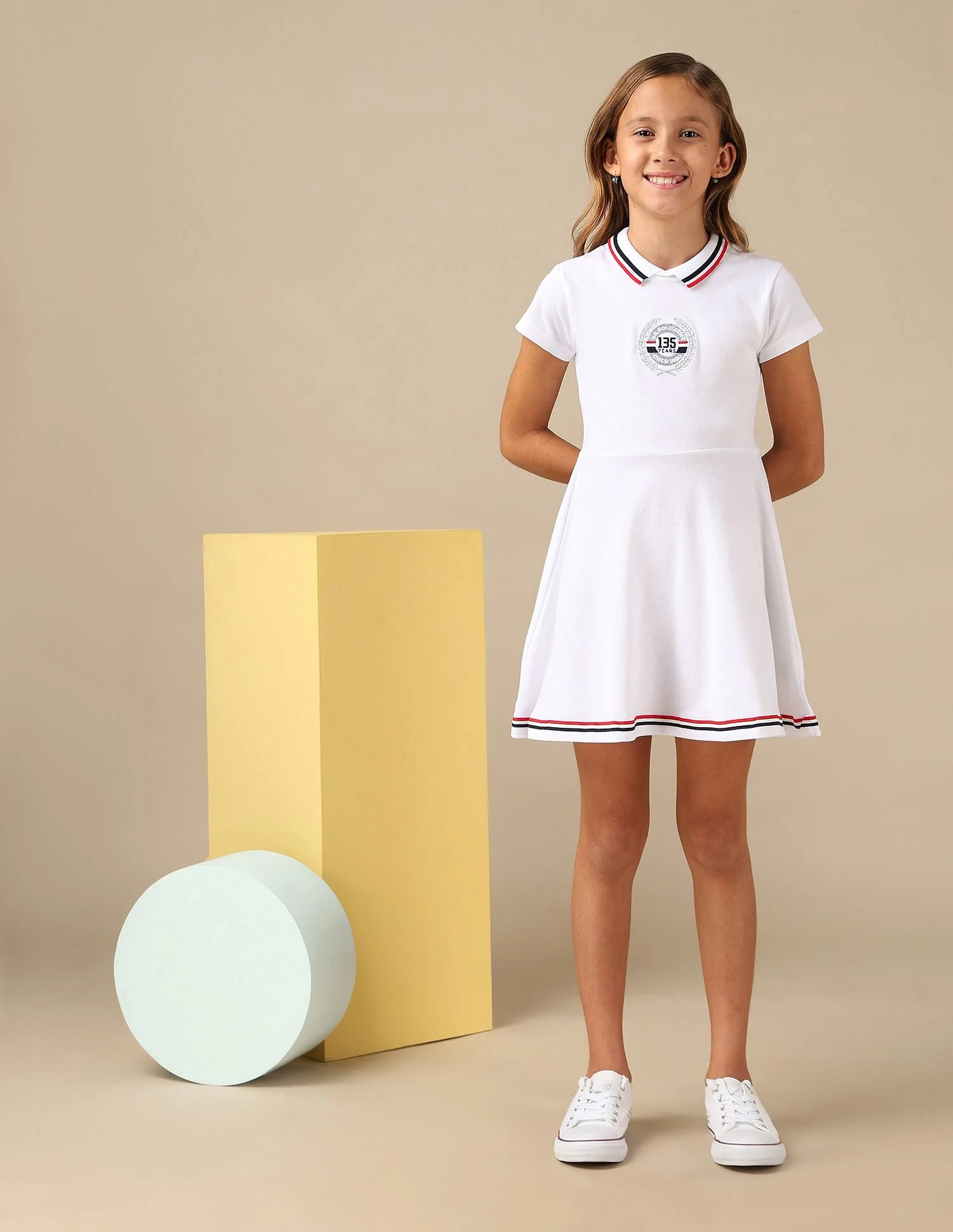 Girls Brand Appliqued Skater Dress - Image 4