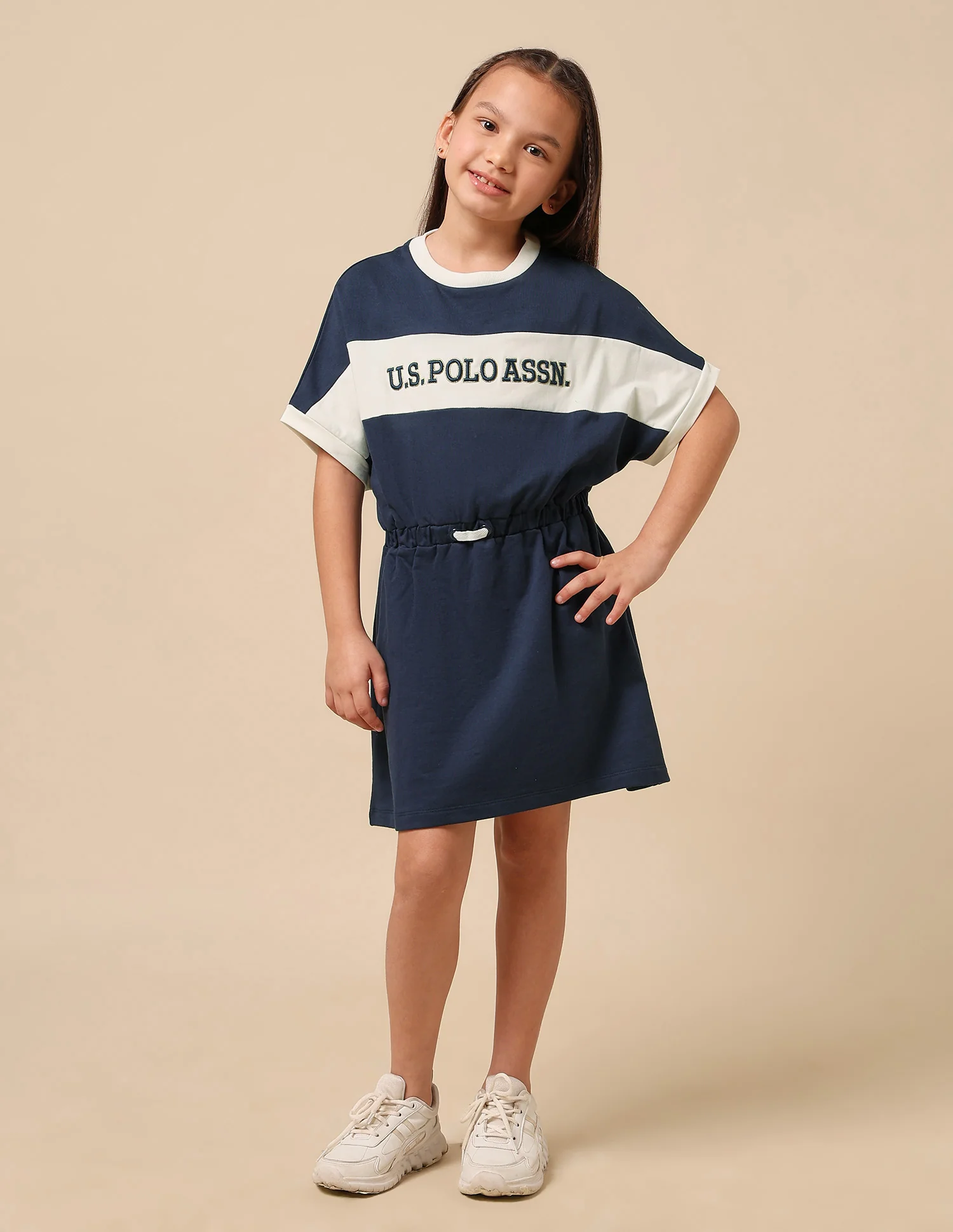 Girls Brand Embroidered A-Line Dress - Image 3