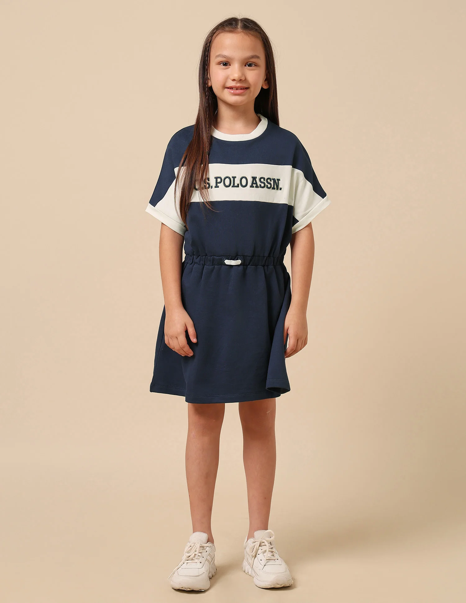 Girls Brand Embroidered A-Line Dress - Image 6