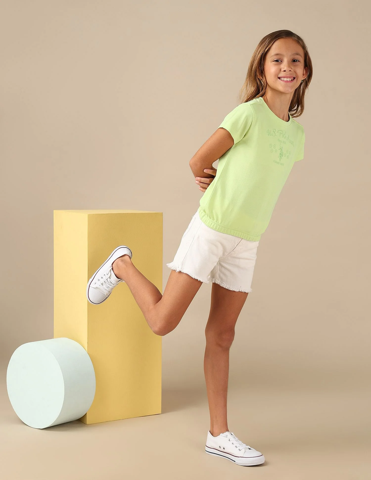 Girls Brand Embroidered Blousan T-Shirt