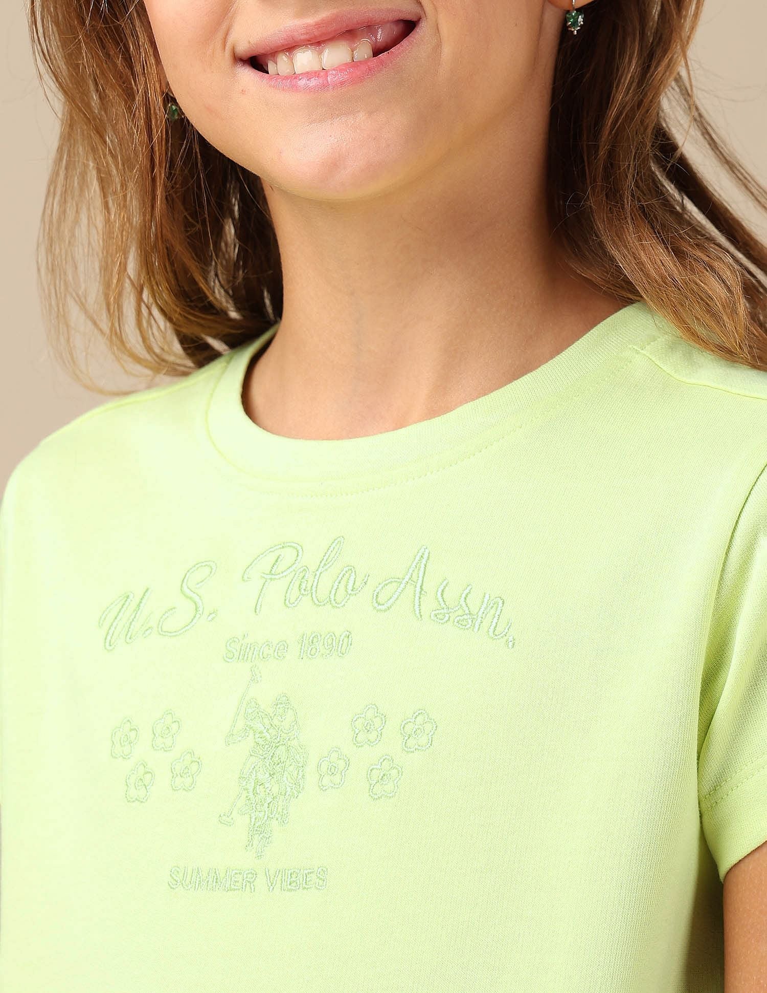 Girls Brand Embroidered Blousan T-Shirt - Image 5