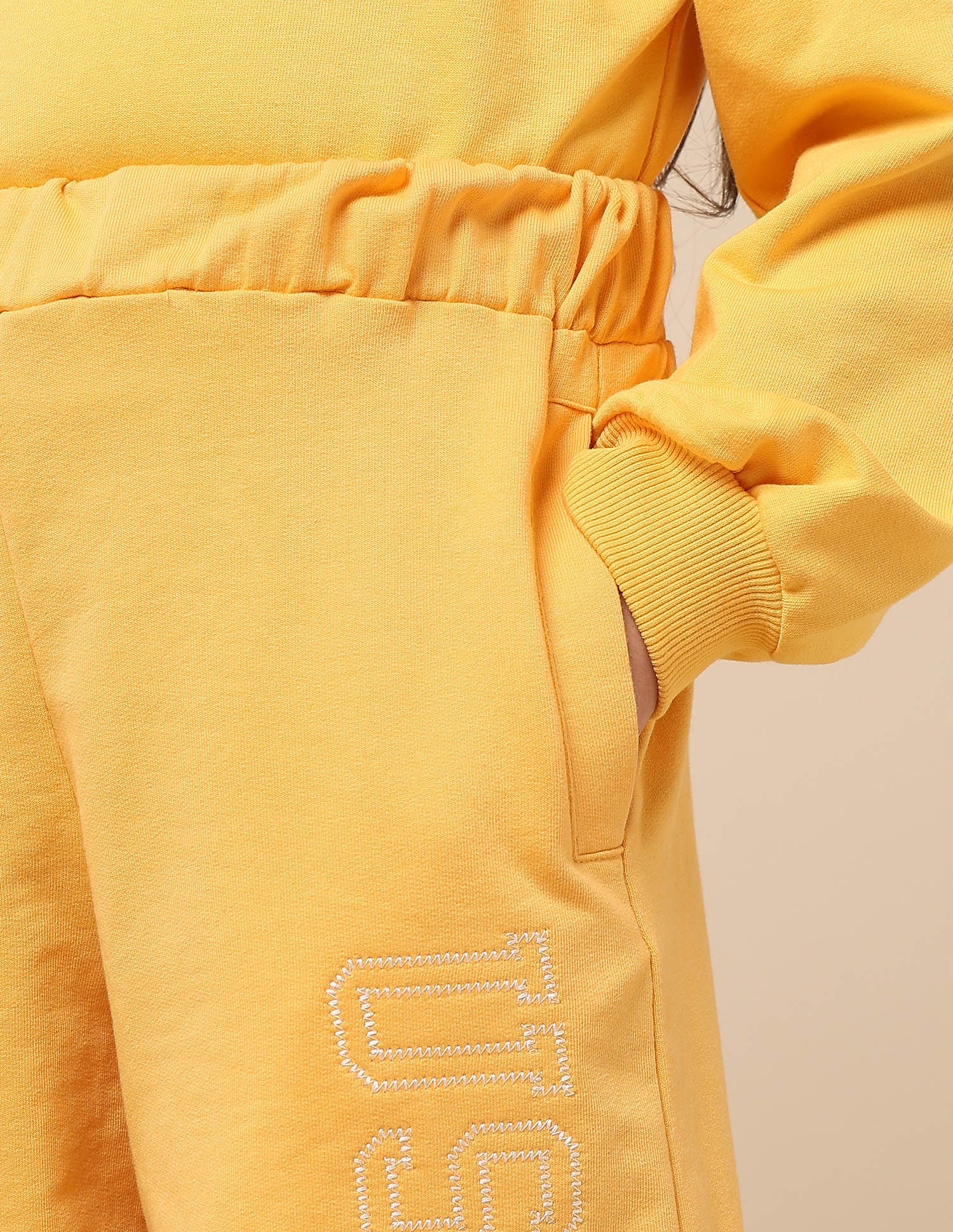 Girls Brand Embroidered Mid Rise Joggers - Image 7