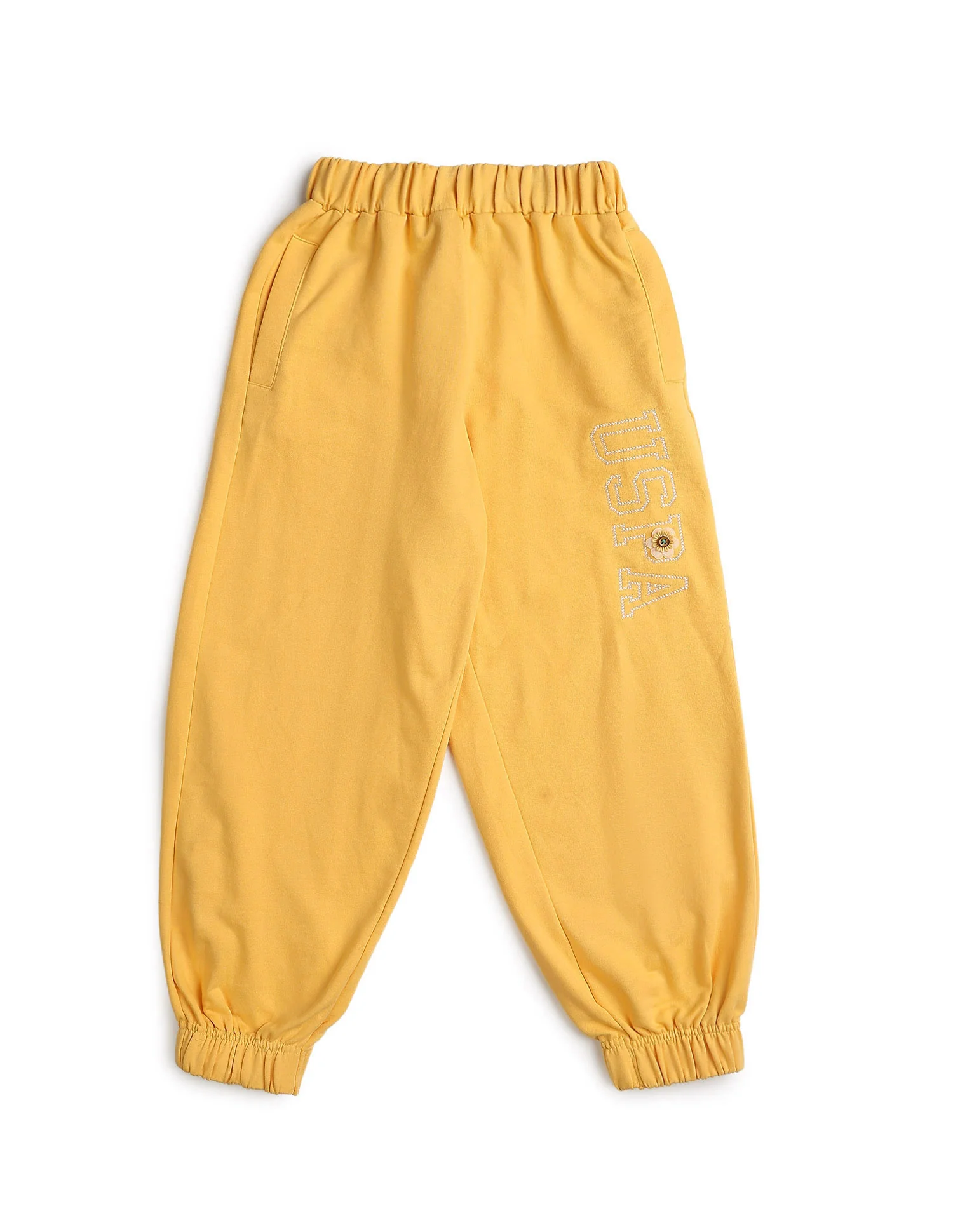 Girls Brand Embroidered Mid Rise Joggers - Image 8