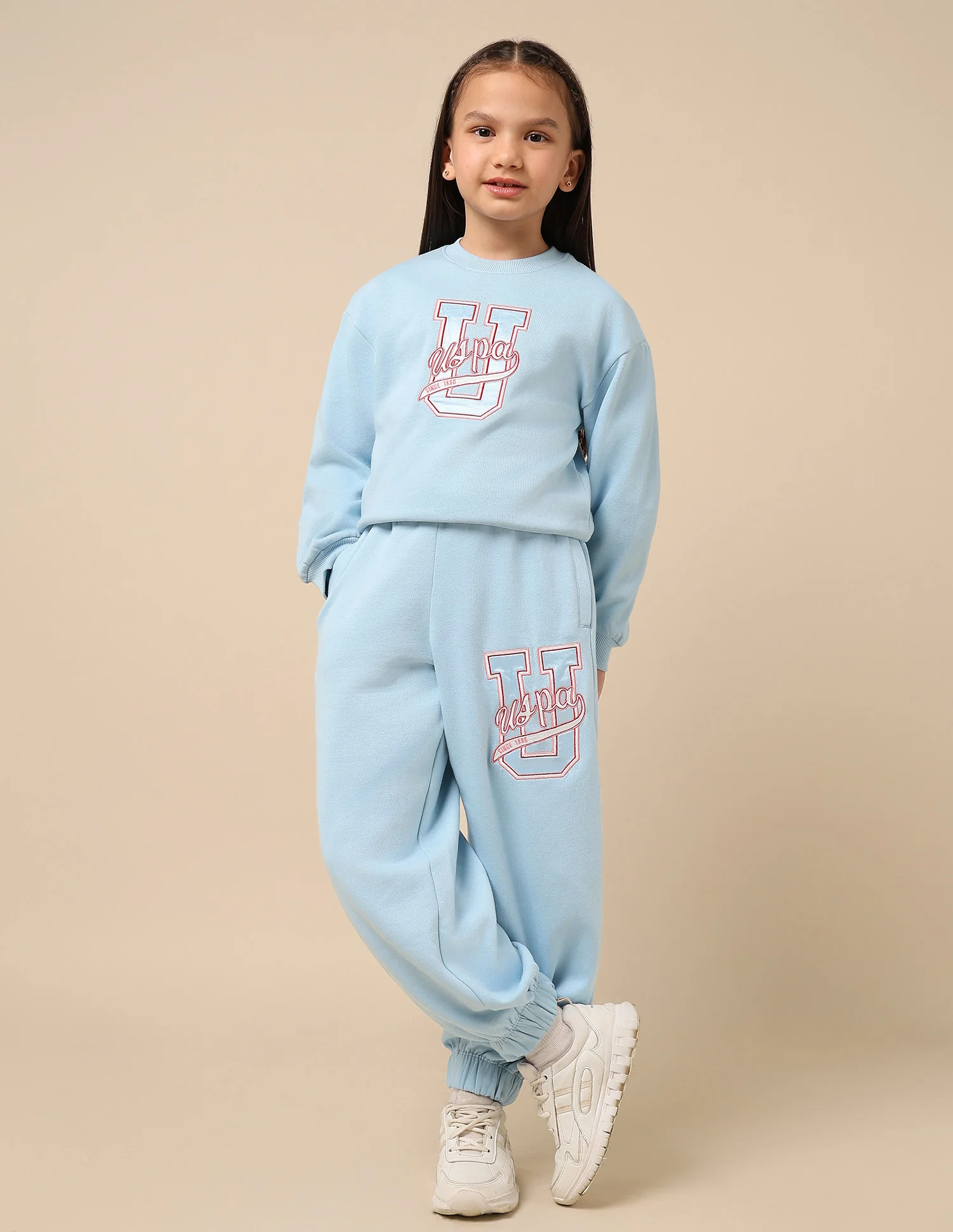 Girls Brand Embroidered Mid Rise Joggers - Image 3