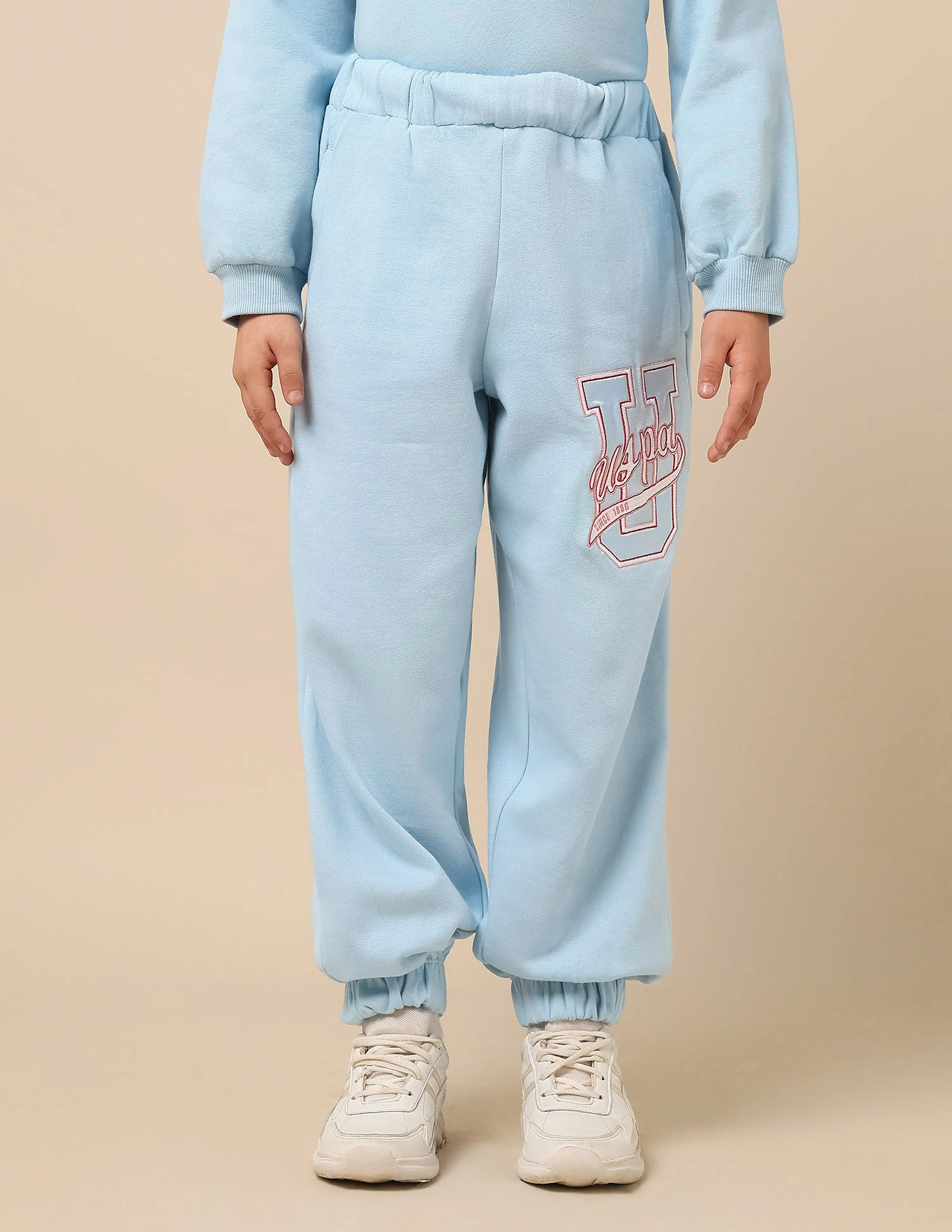 Girls Brand Embroidered Mid Rise Joggers - Image 6