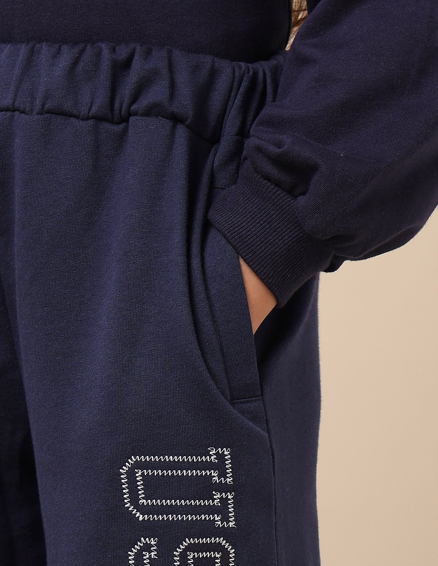 Girls Brand Embroidered Mid Rise Joggers - Image 7