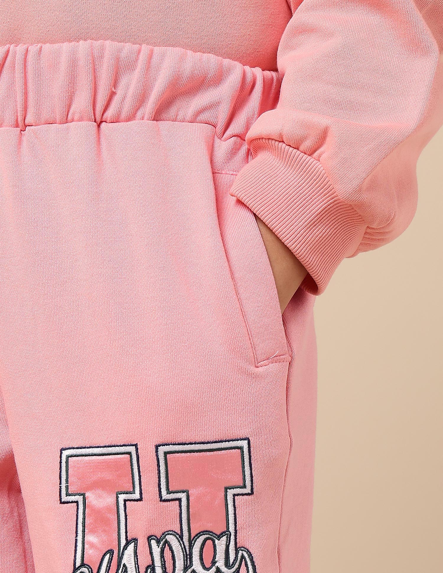 Girls Brand Embroidered Mid Rise Joggers - Image 7