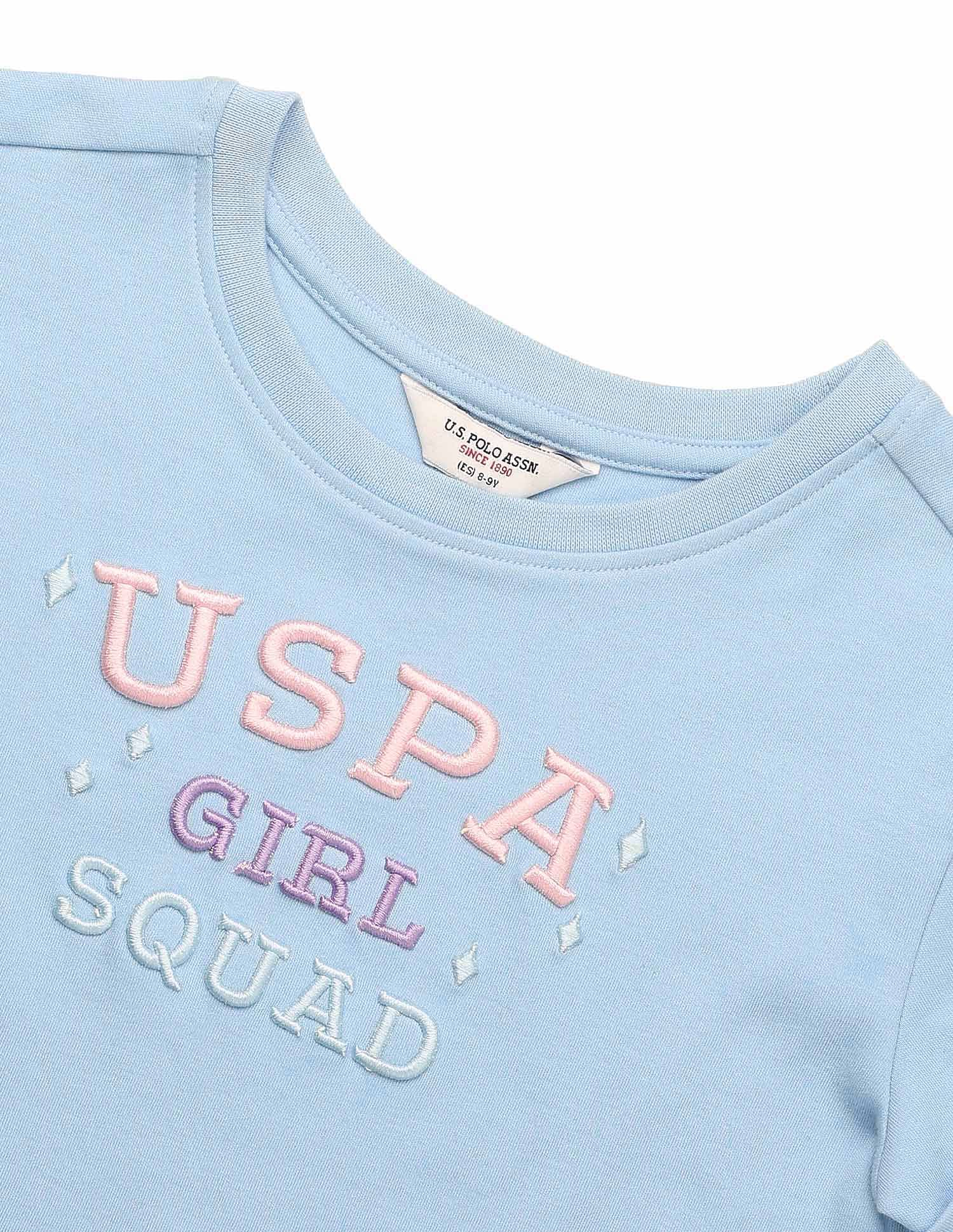 Girls Brand Embroidered Relaxed Fit T-Shirt - Image 9