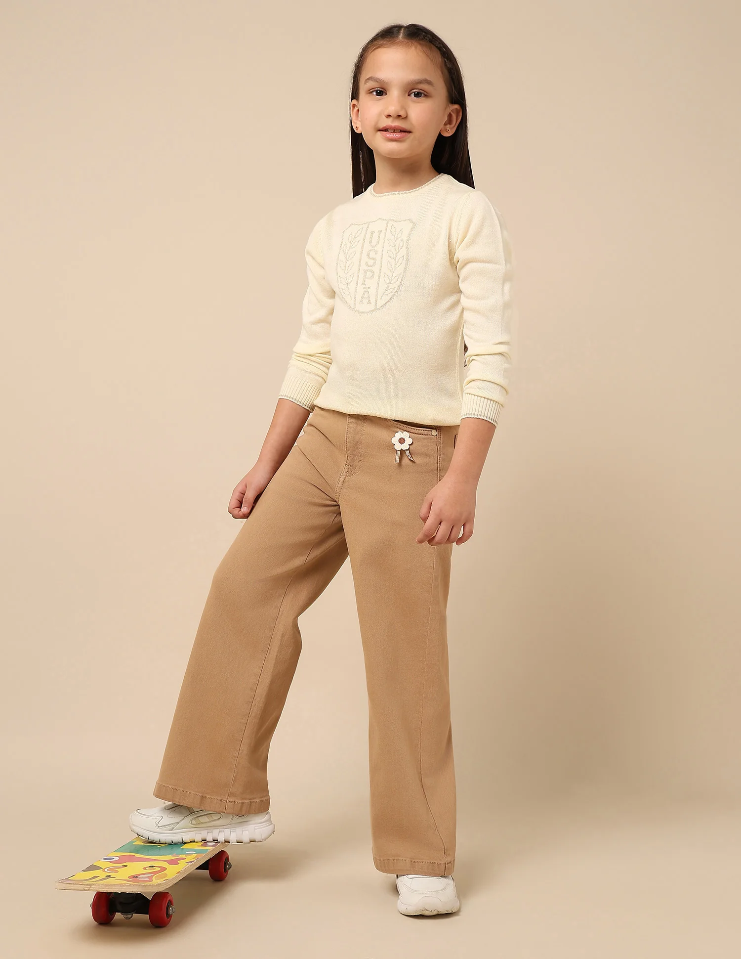 Girls Brand Patterned Knit Sweater - Image 3