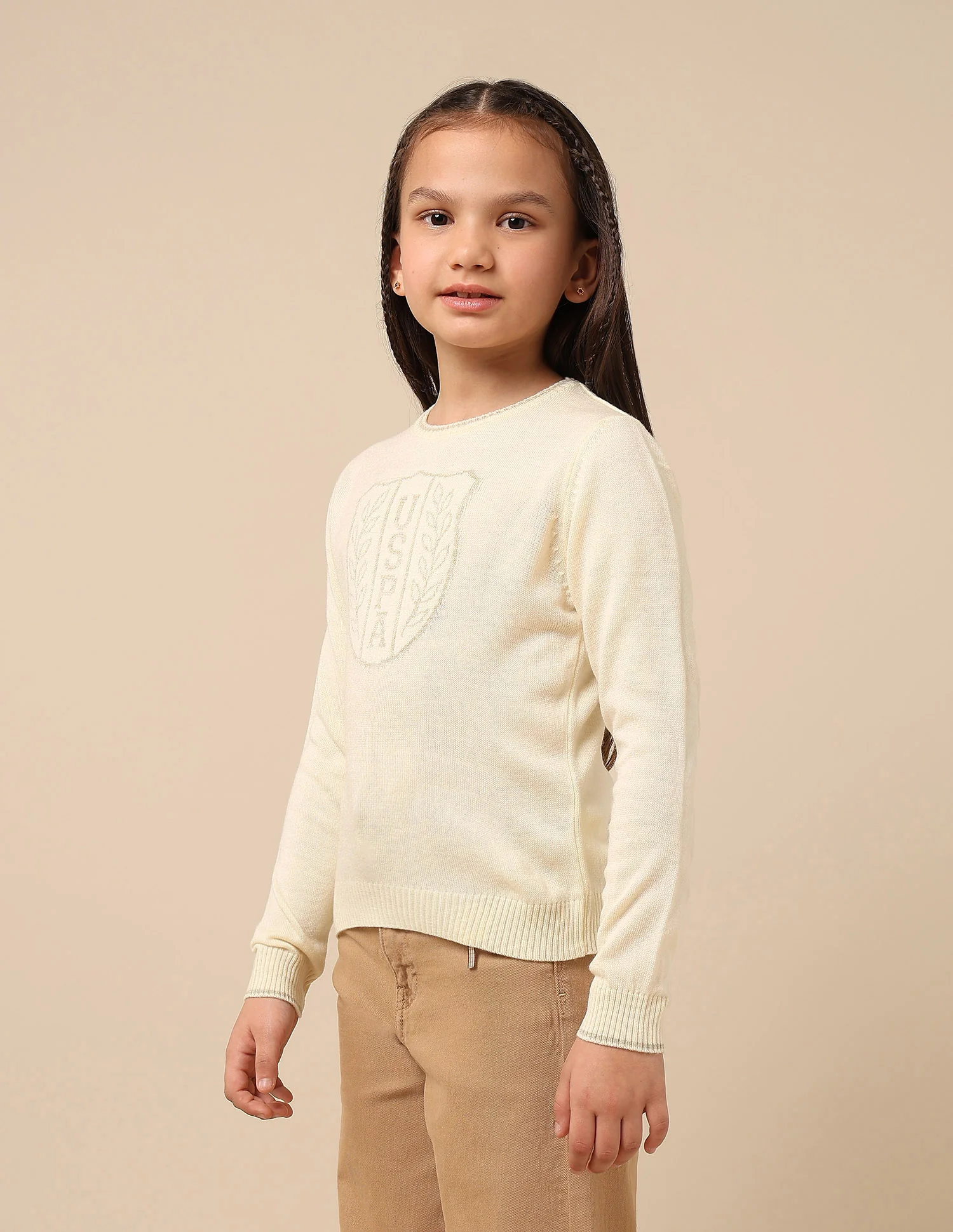 Girls Brand Patterned Knit Sweater - Image 4