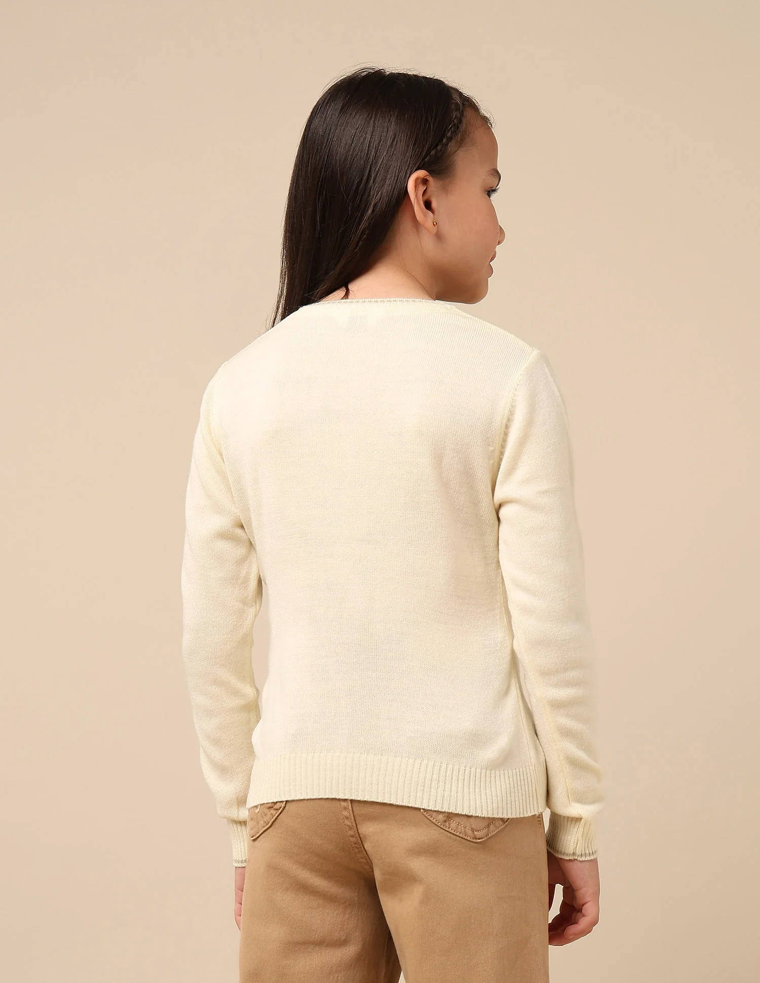 Girls Brand Patterned Knit Sweater - Image 5